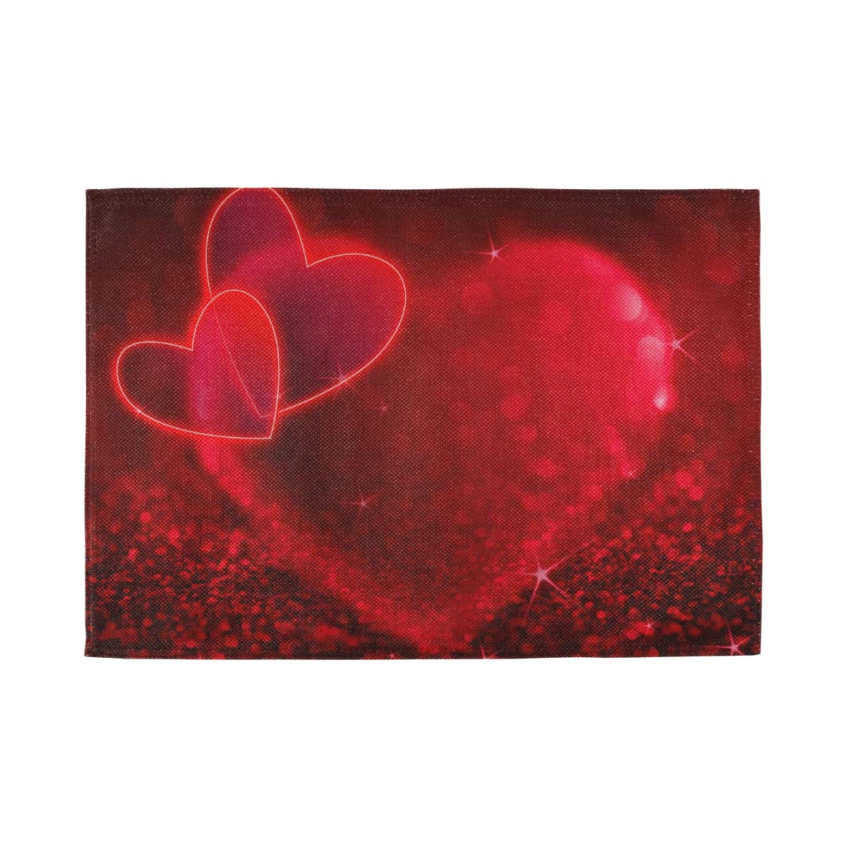 Bolaz Red Hearts Valentines Placemats Set of 4 - Washable Table Mats for Kitchen, Dining & Home Decor (12x18 Inches) - Perfect for Valentine's Day, Mother's Day & Romantic Dinners