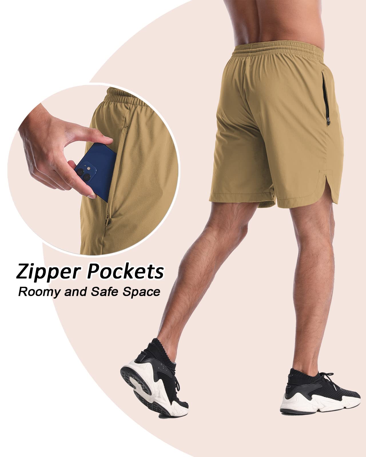 CANGHPGIN 2 Pack Men's 7'' Running Shorts - Quick Dry Athletic Gym Shorts with Pockets for Workout, Jogging & Training | Lightweight & Breathable for Sports & Outdoor Activities