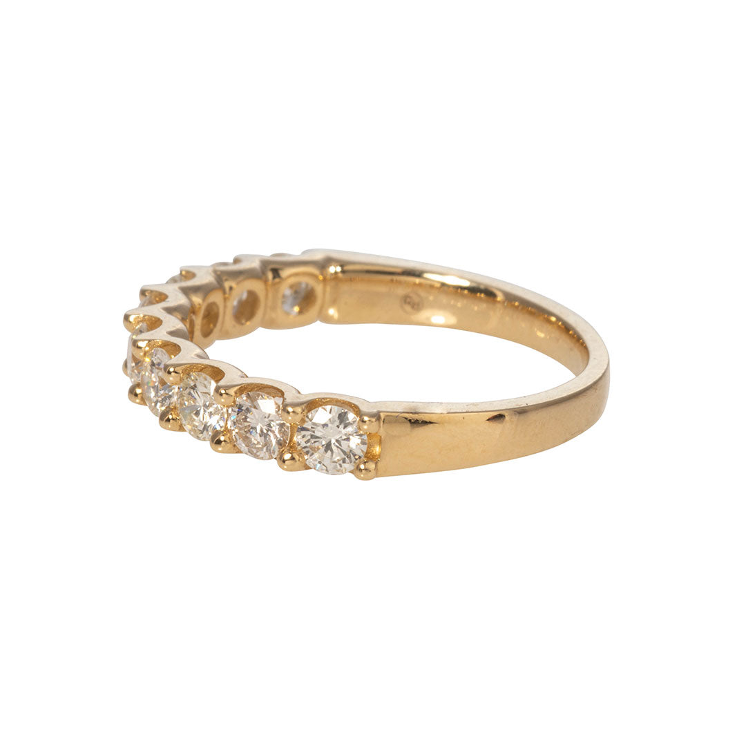0.50ctw Round Diamond 9-Stone 14K Yellow Gold Wedding Band Ring for Women - Perfect for Engagement, Anniversary & Bridal Jewelry Gifts