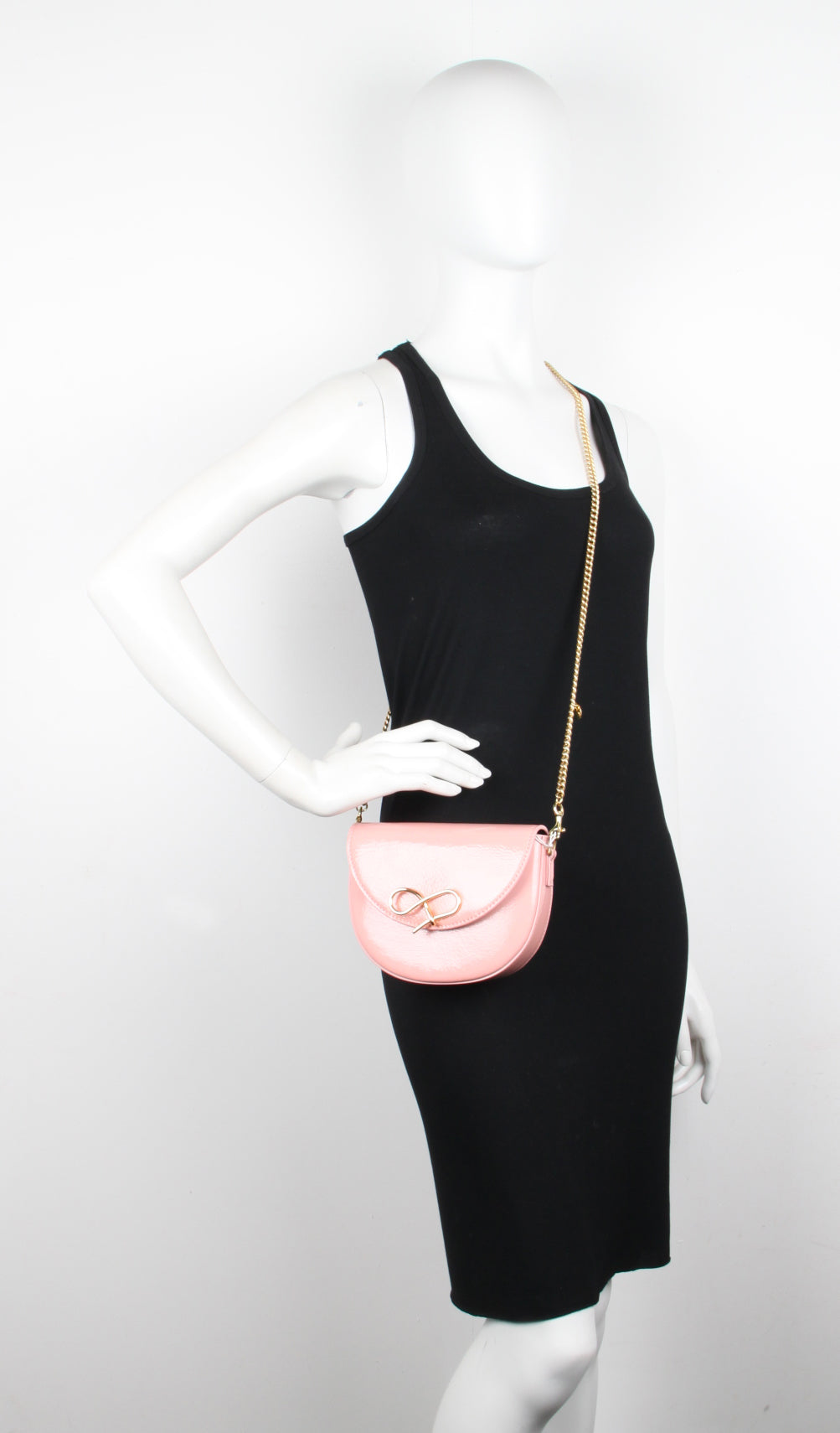 Mr Woolf Chain Patent Leather Handbag - Mushy Pink Crossbody Purse for Women | Fashionable & Elegant Accessory for Date Night, Office & Daily Use