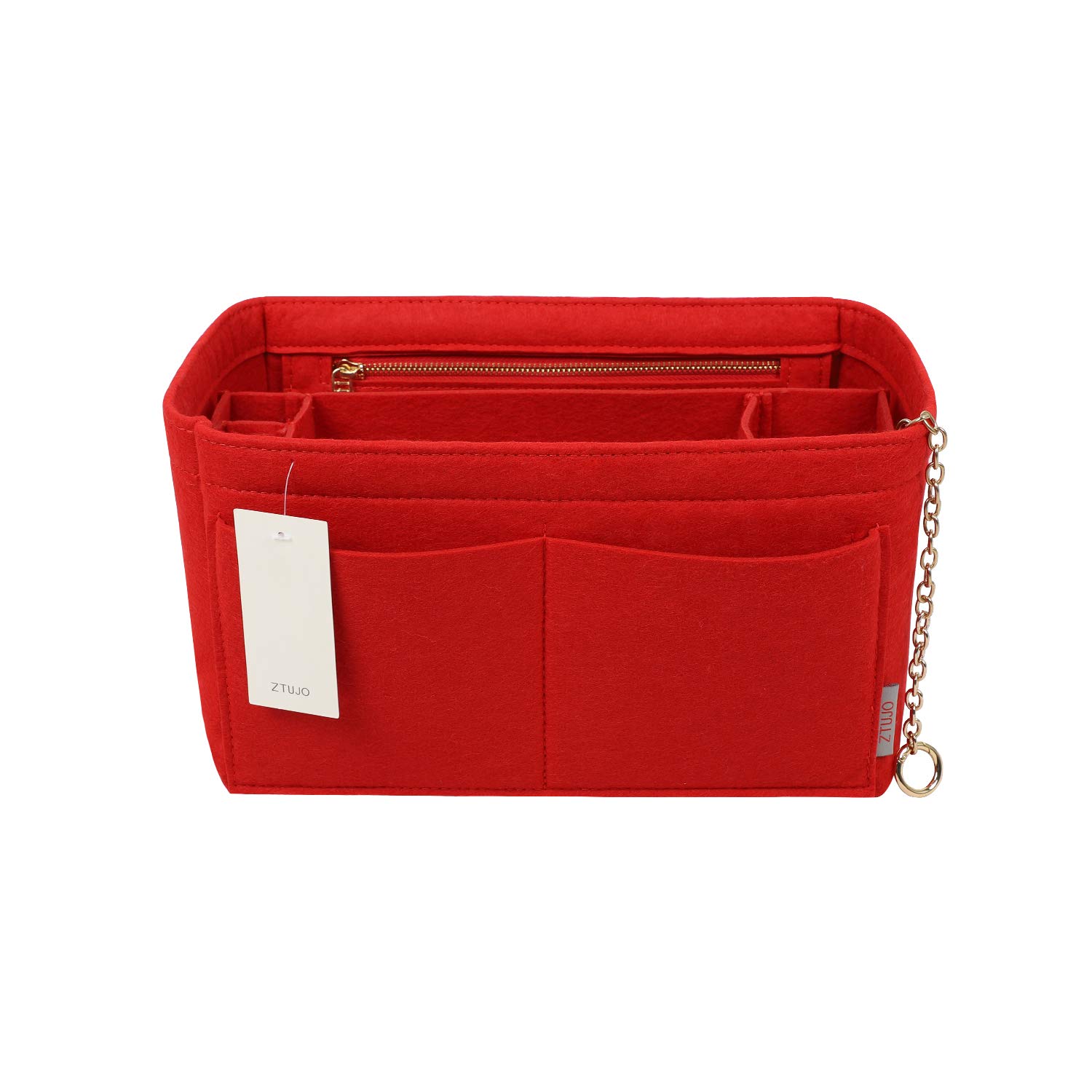 Premium Felt Purse Organizer Insert with Zipper & Sewn Bottom - 6 Sizes for Louis Vuitton Speedy, Neverfull, Graceful Handbags | Perfect for Travel, Work & Daily Organization