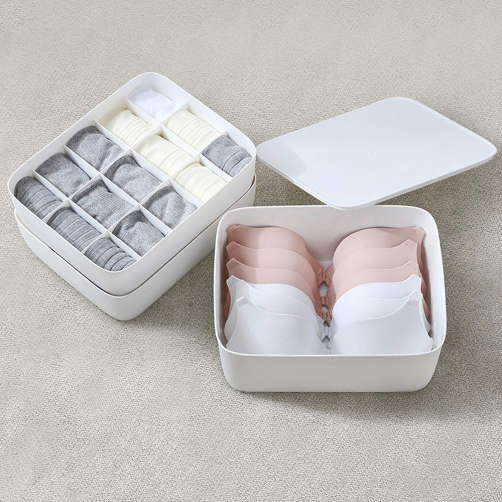 TOPBATHY Hanging Closet Drawers Organizer - Stackable Storage Baskets for Closet, Vanity & Dressing Table - White Bra Storage Box | Perfect for Bedroom, Bathroom & Wardrobe Organization