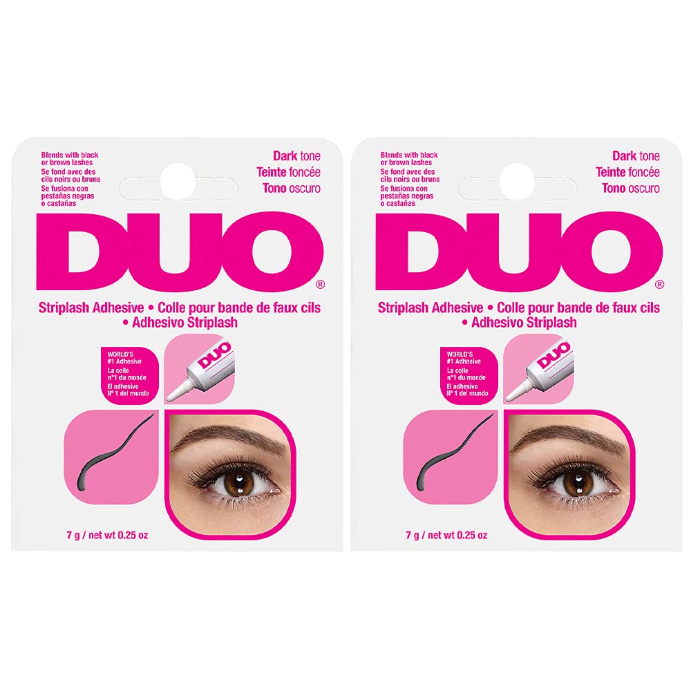 DUO Lash Glue Dark Tone - Black Eyelash Adhesive for Strip Lashes, Waterproof & Long-Lasting Eyelash Glue, 0.25 oz (2-Pack) - Perfect for Parties, Weddings & Daily Wear