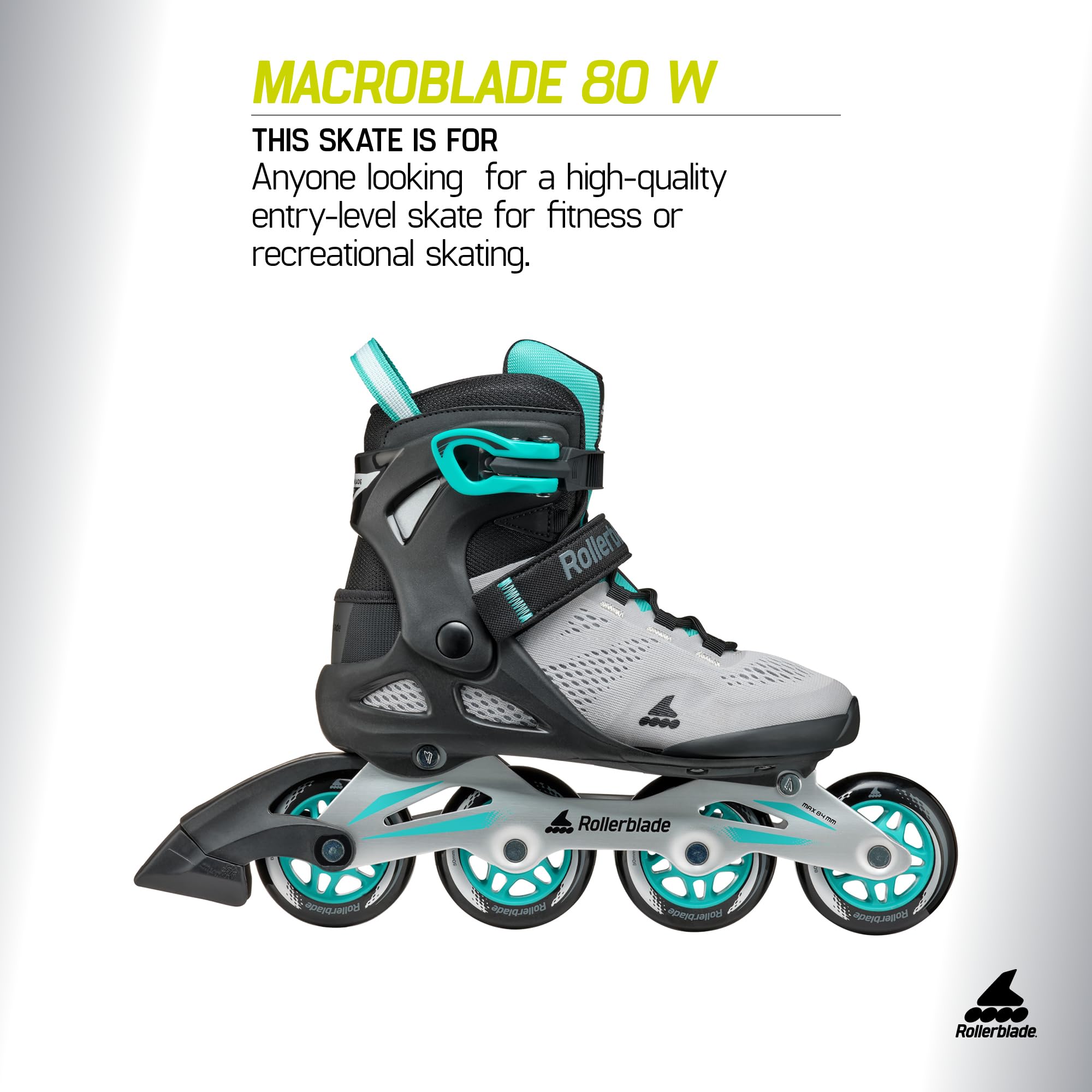 Rollerblade Macroblade 80 Women's Adult Fitness Inline Skates - High Performance Inline Skating for Women - Perfect for Outdoor Exercise, Fitness Training & Recreational Skating