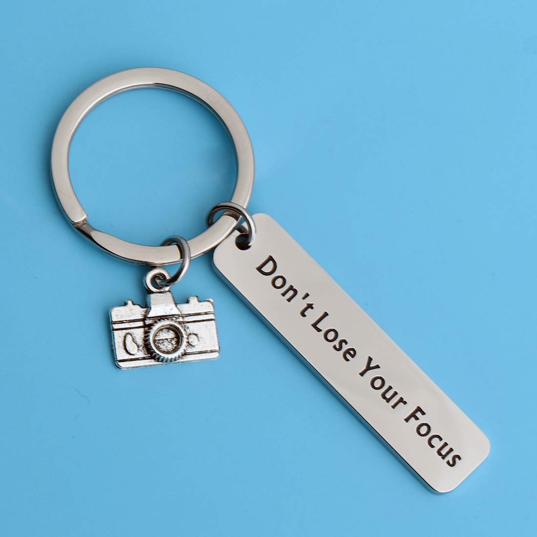 POTIY Camera Keychain Jewelry - Unique Photographer Gift for Camera Lovers, Don't Lose Your Focus Charm - Perfect for Photography Enthusiasts & DSLR Accessories (Great for Camera Bags, Keyrings & Photography Gifts)