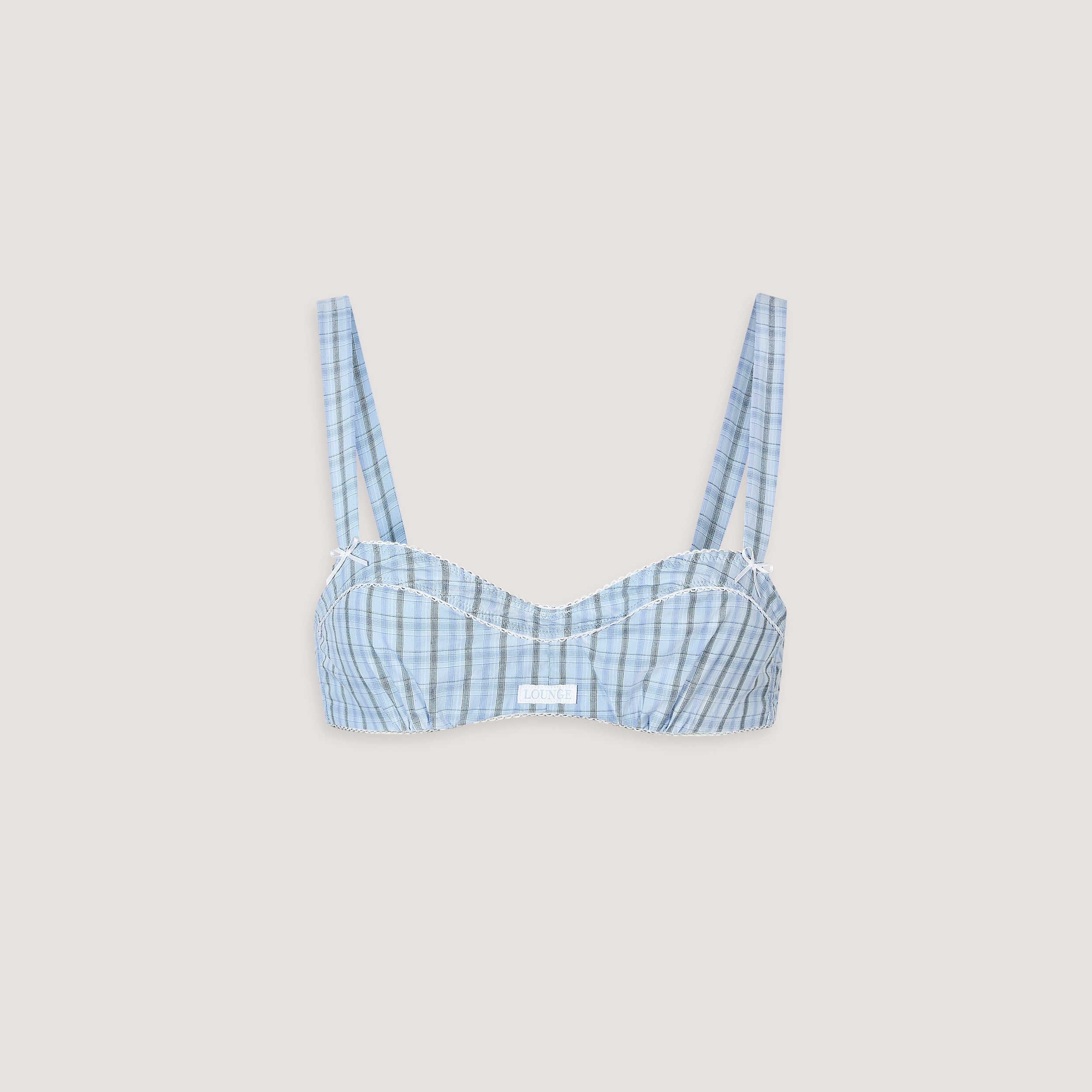 Checked Cotton Bralette - Comfortable Blue Bralette for Women | Perfect for Yoga, Lounge & Everyday Wear