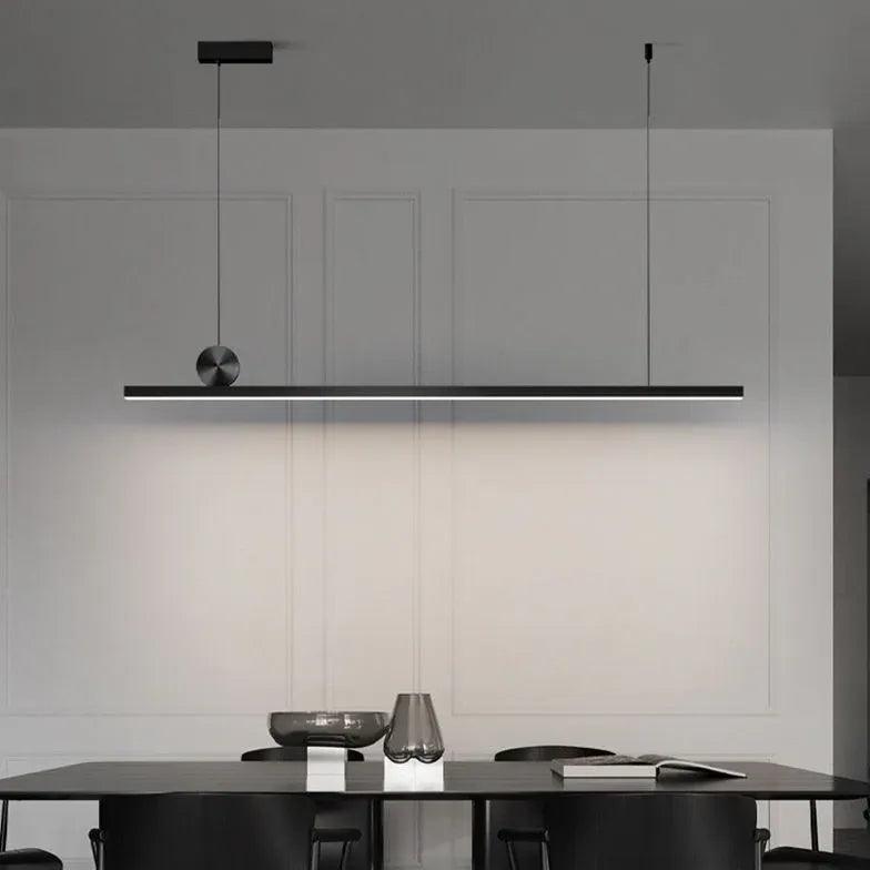 Modern Minimalist Linear Dining Room Pendant Light - Sleek Contemporary Chandelier for Kitchen Island, Breakfast Nook & Dining Table Lighting