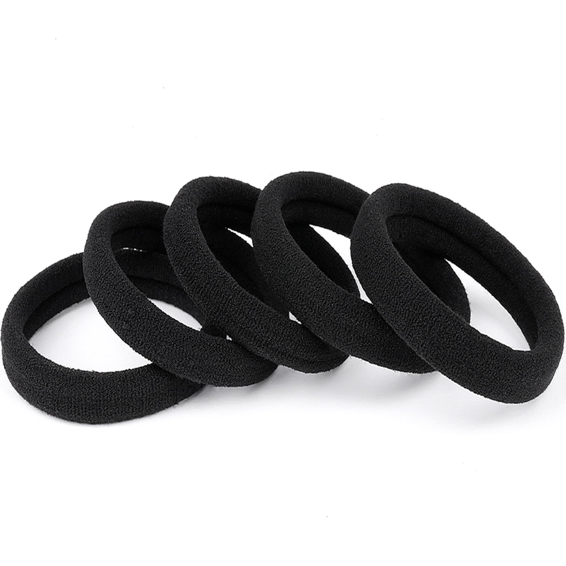 No Damage Black Hair Ties 100 PCS - Soft Elastic Ponytail Holders & Thick Hair Bands for Women & Girls with Curly or Thick Hair - Perfect for Workouts, Yoga, Office & Everyday Styling