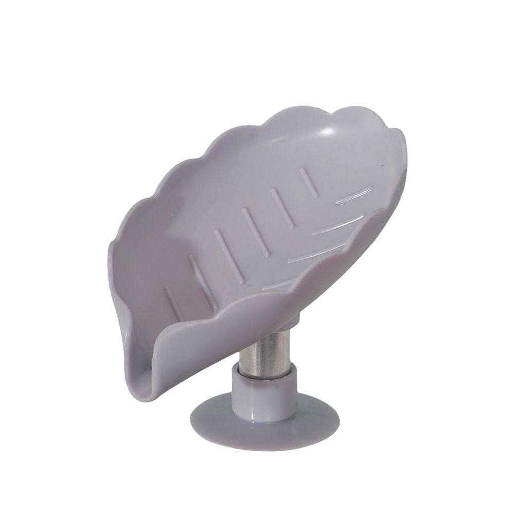 Weeeee Self-Draining Leaf-Shaped Soap Holder - Plastic Soap Dish Case with Drainage Holes for Shower, Bathroom & Kitchen - Portable Soap Saver Container for Bar Soap Storage & Organization