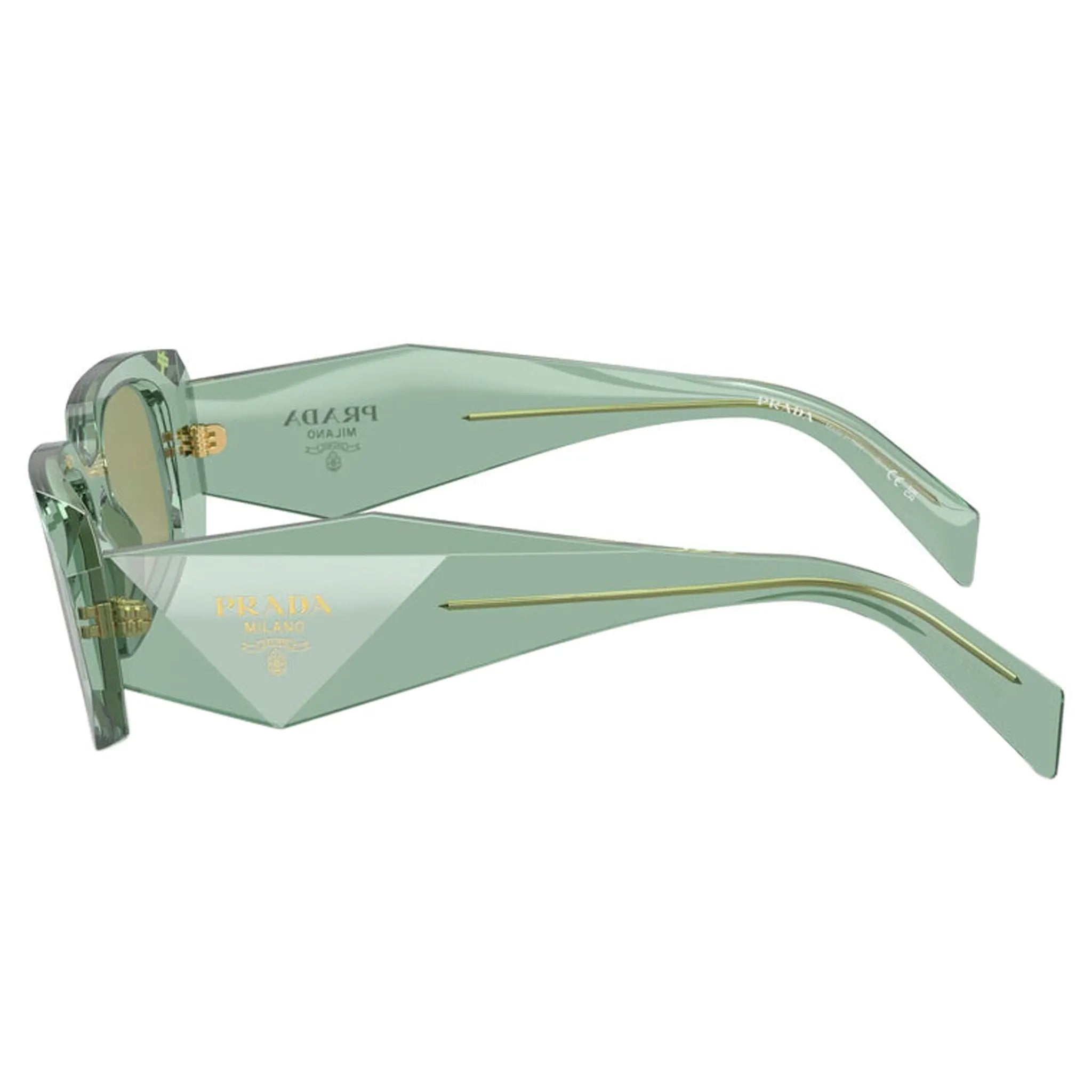 Prada PR 17WS 11R10E Transparent Sage Sunglasses for Women - Luxury Designer Shades for Summer, Beach & Outdoor Activities