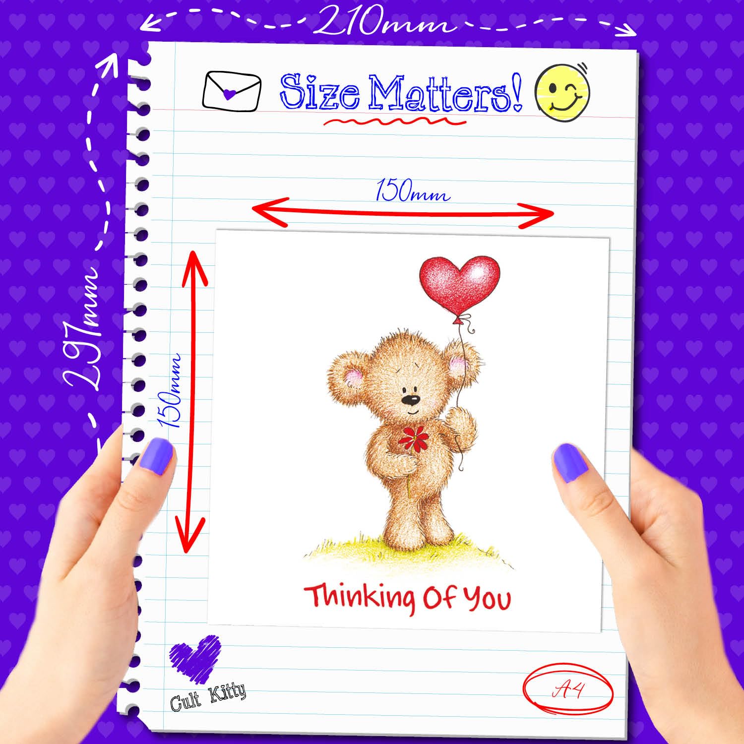 Thoughtful Bear Anniversary Card - Cute Cult Kitty Design for Husband, Wife & Couples | Perfect Wedding Anniversary Greeting Card for Him & Her | Ideal for Anniversaries, Romantic Gifts & Special Occasions