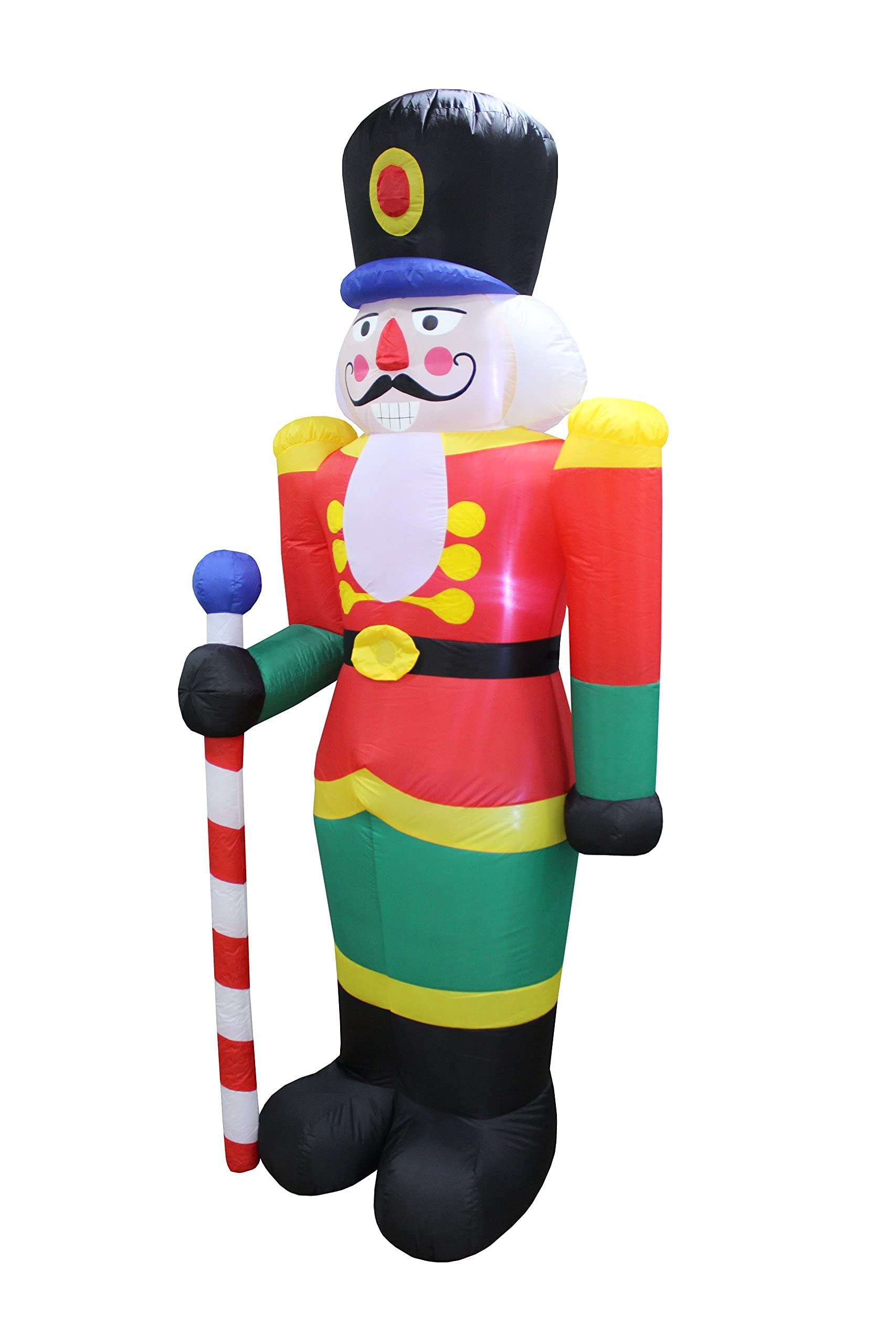 6ft Inflatable Nutcracker & 8ft Christmas Tree Decor Set with Lights - Outdoor Holiday Party Decorations for Yard, Lawn, and Indoor Xmas Festive Decor