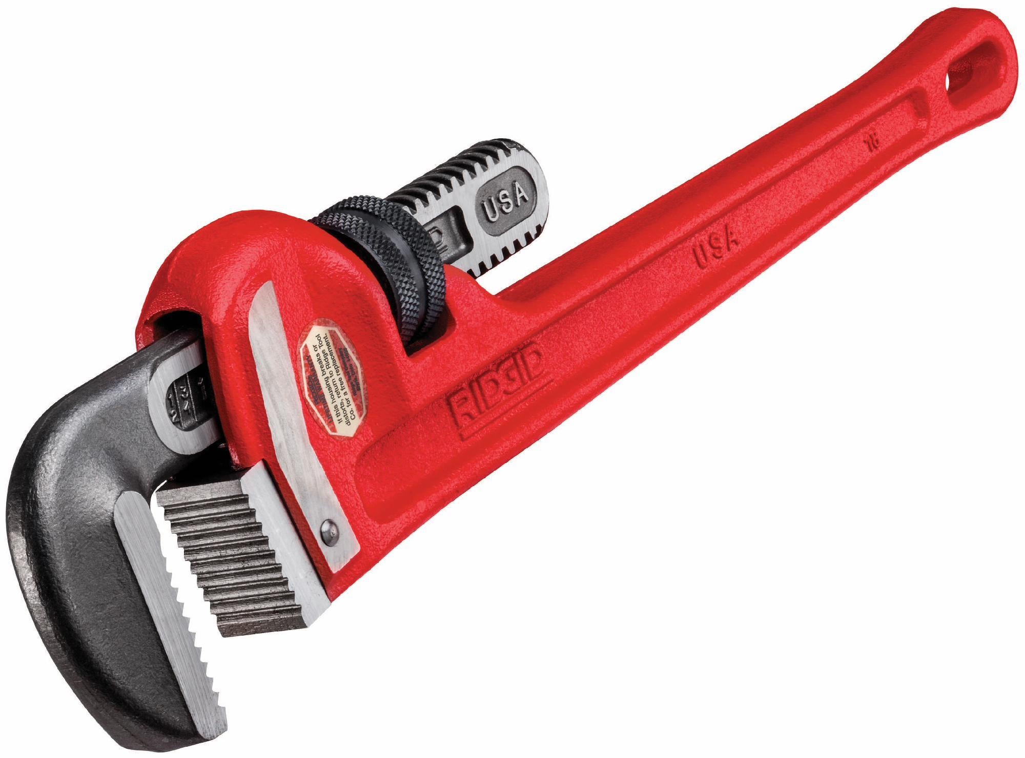 8-Inch Heavy Duty Straight Pipe Wrench 31005 by Ridgid - Professional Plumbing Tool for Pipe Fitting, Repair & Maintenance in Tight Spaces