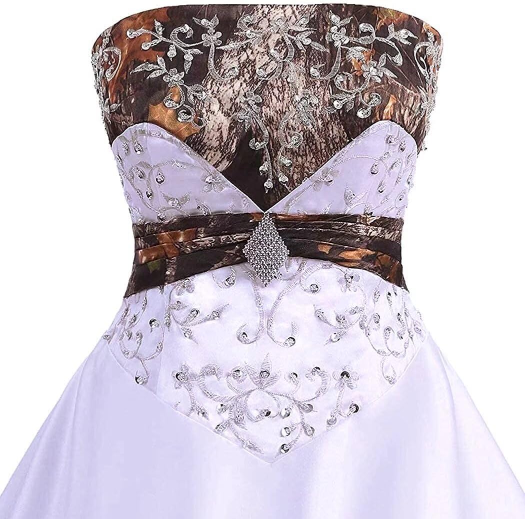Elegant Strapless Wedding Dress for Women - Satin Embroidery & Beaded Bridal Gown | 2021 Collection | Perfect for Beach Weddings, Church Ceremonies & Formal Receptions
