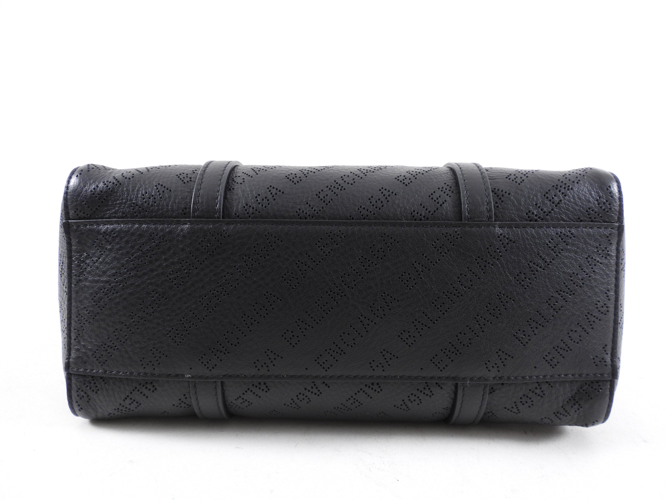 Balenciaga Black Smooth Leather Perforated Everyday XS Tote Bag for Women - Stylish Designer Handbag for Work, Travel & Casual Outings