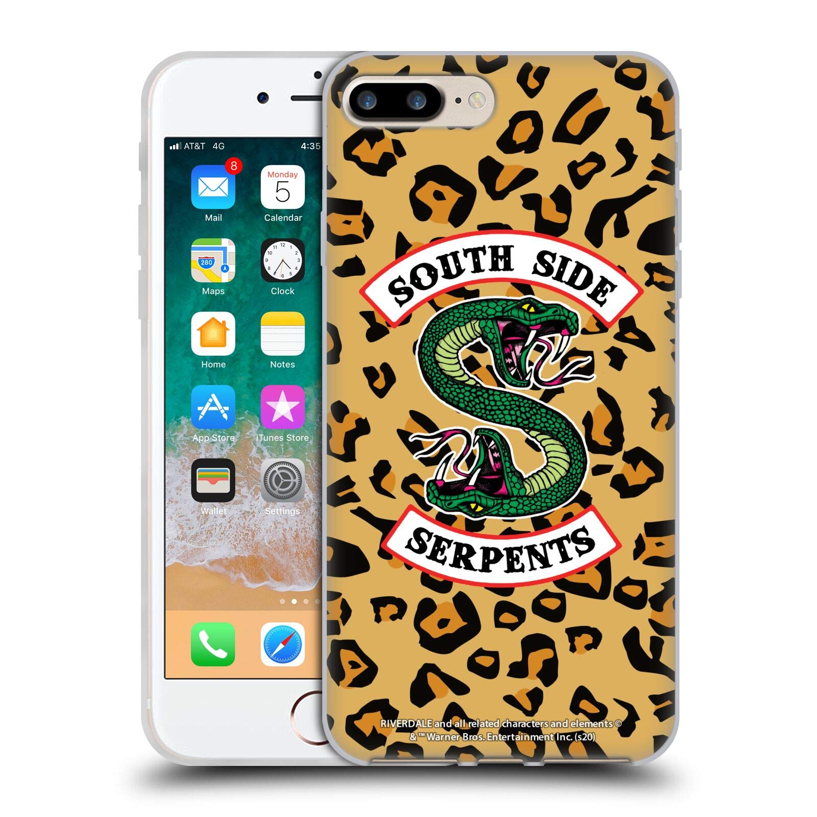 Officially Licensed Riverdale Leopard Logo South Side Serpents Soft Gel Phone Case for Apple iPhone 7 Plus/iPhone 8 Plus - Stylish Protection for Fans & Daily Use