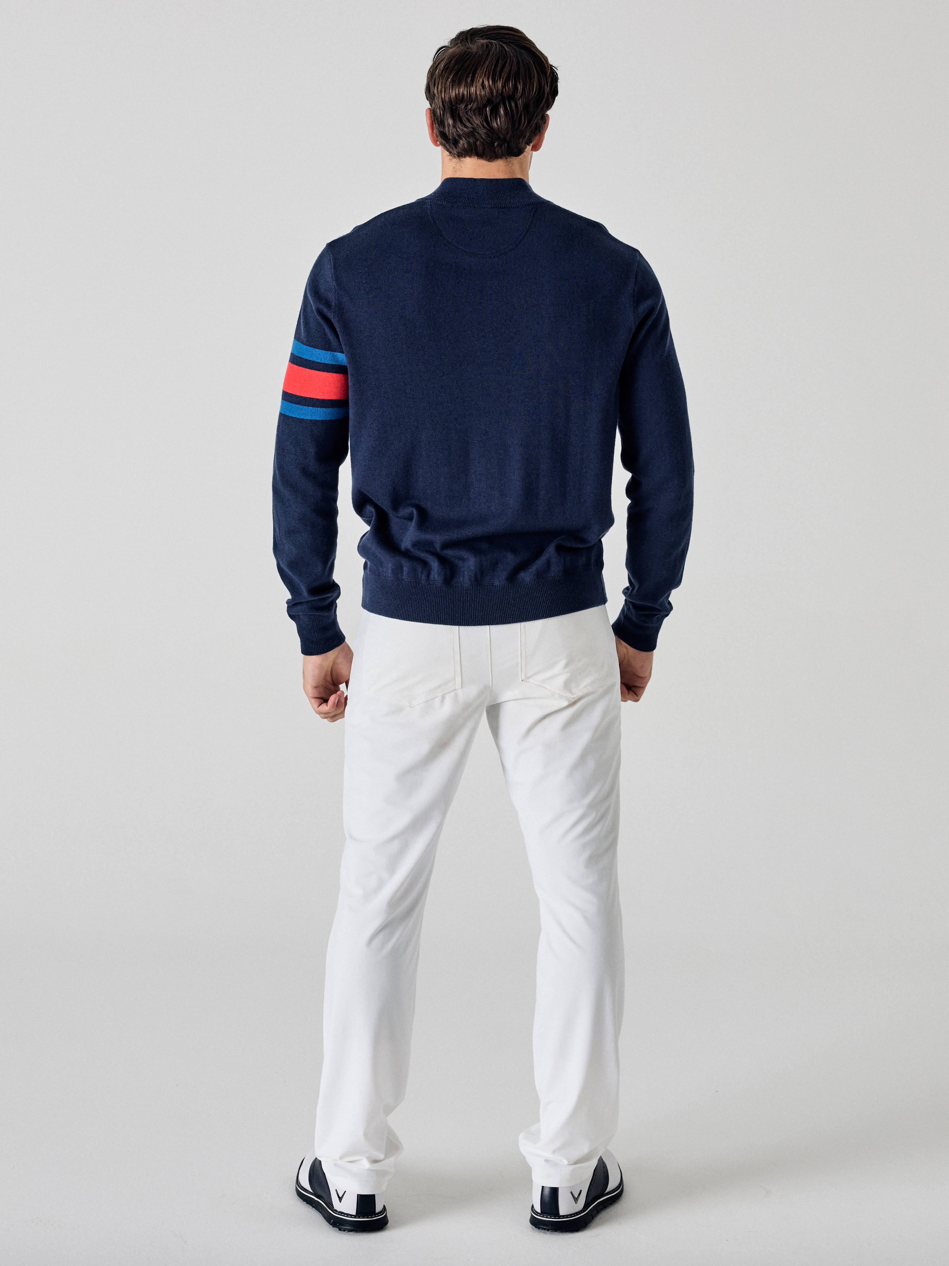 Callaway Legacy Collection™ Men's Triple Track Blocked Sleeve 1/4 Zip Golf Sweater - Performance & Style for Golfers - Perfect for Cool Weather Rounds & Clubhouse Wear