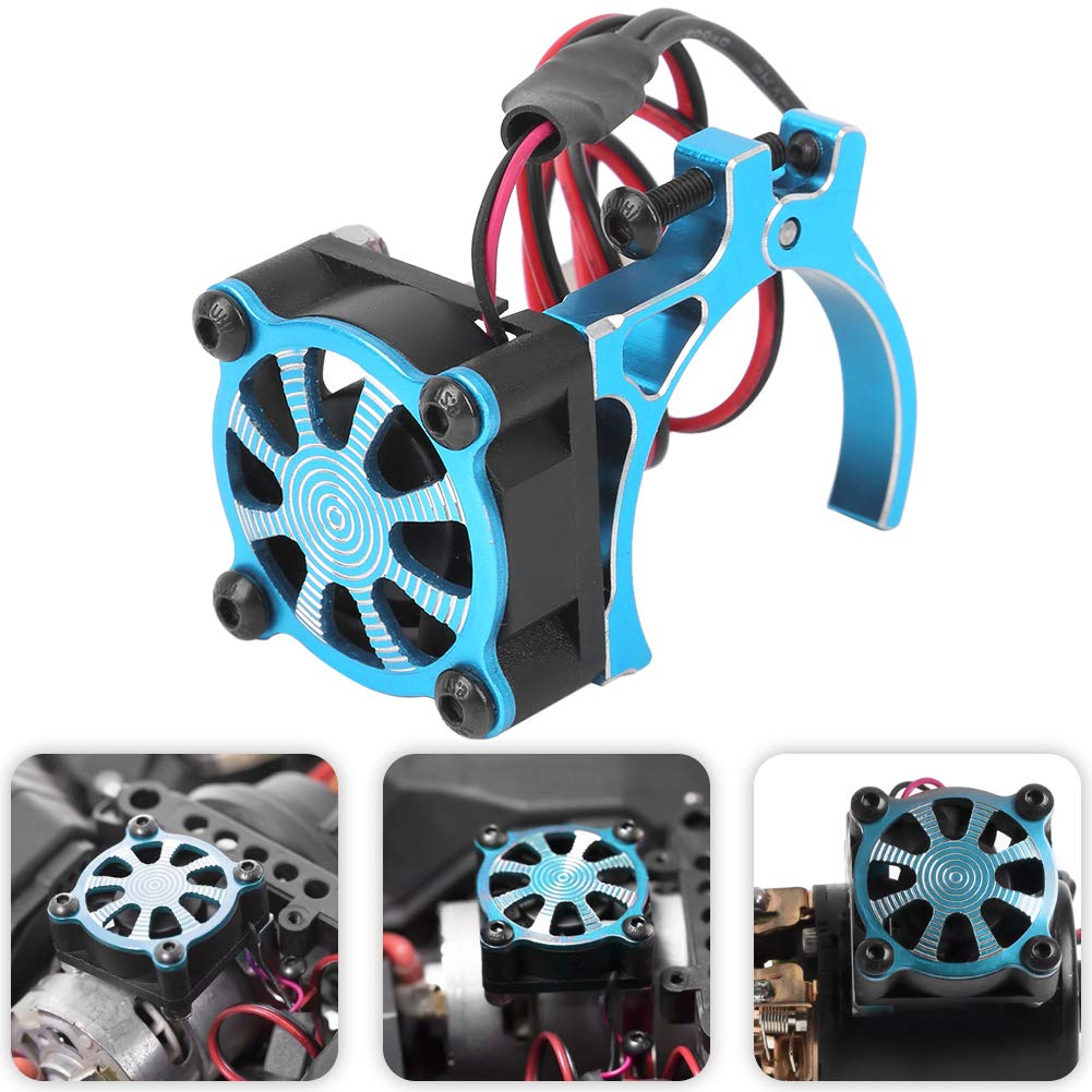 Aluminum Alloy RC Car Motor Heatsink with Thermal Sensor - High Performance Cooling for 1/10 1/8 Scale RC Cars & Trucks (Blue) - Perfect for Off-Road Bashing, Racing & Prolonging Motor Life