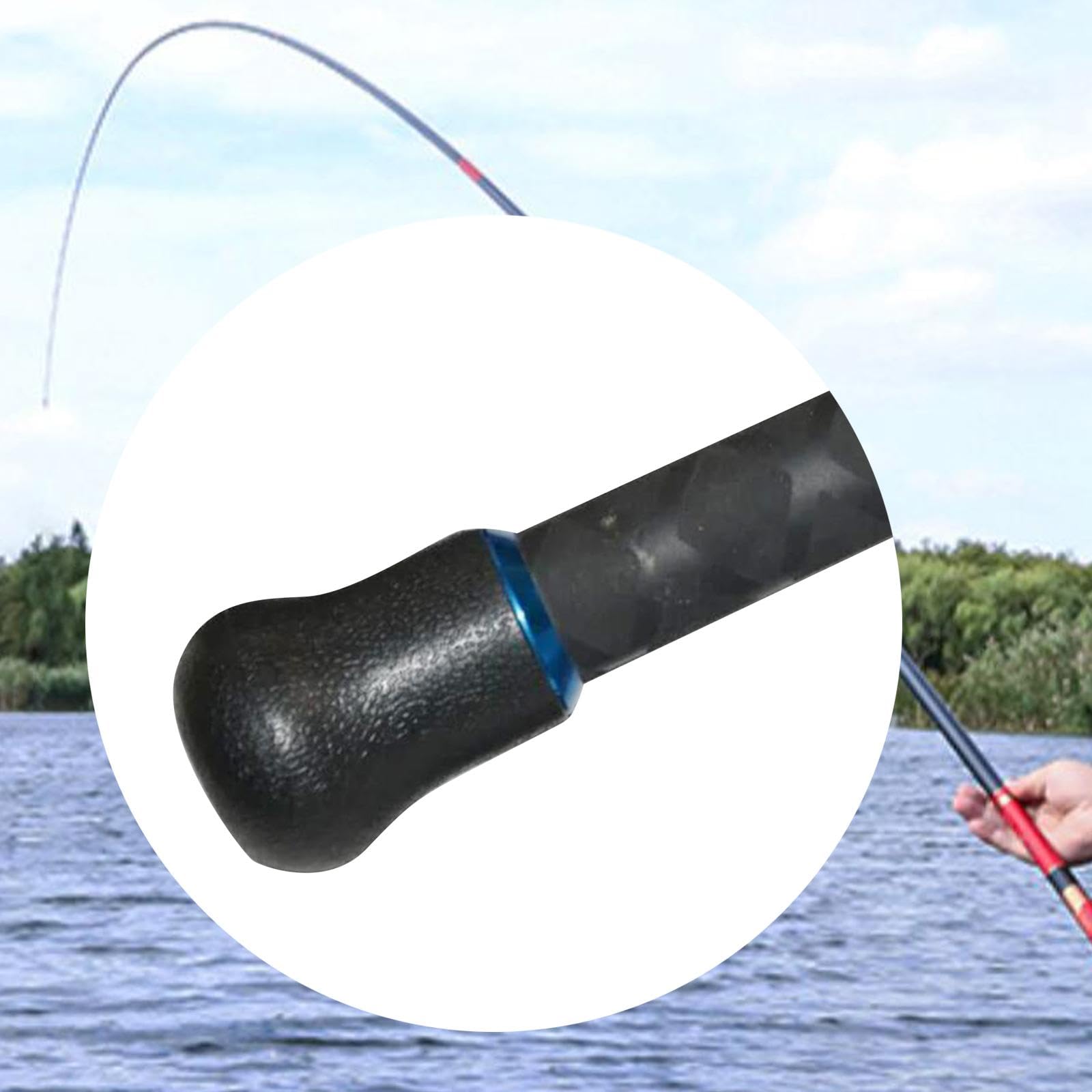 Fishing Rod Butt Cap - Durable Replacement End Cap Protector for Fishing Rods - Compatible with Adult Men & Women - Ideal for Saltwater, Freshwater, and Ice Fishing Accessories