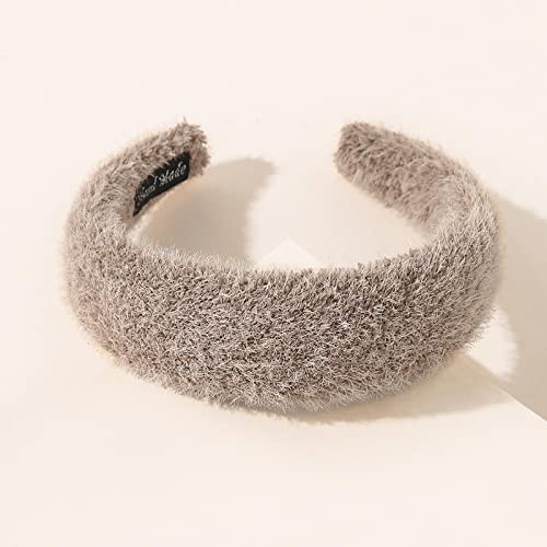 LCSD Plush Hairbands for Women - Winter Wide Headband Tiara, Solid Color Chenille Headwrap Hair Accessories - Perfect for Cold Weather, Parties, and Everyday Wear