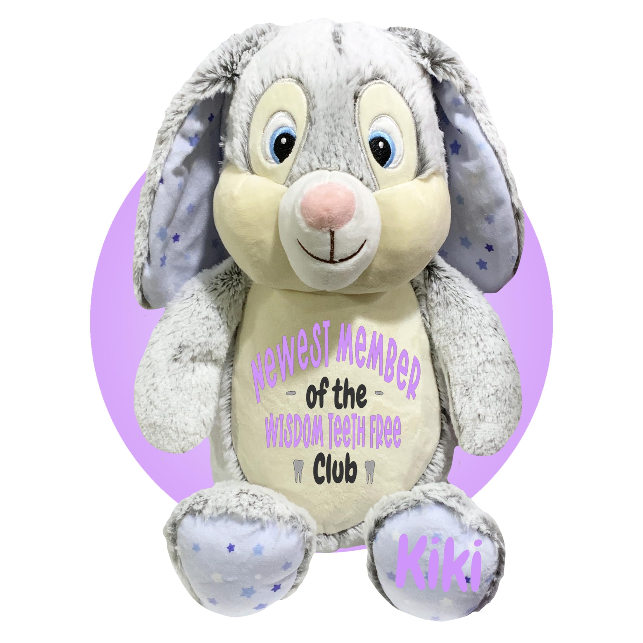 Wisdom Teeth Recovery Gifts for Kids - Personalized Get Well Soon Gift Basket for Wisdom Tooth Removal Surgery - Comforting Plush Toy & Care Package by Kikilishop (Blue Starry Bunny) - Perfect Post-Surgery Comfort Gift for Teens & Children