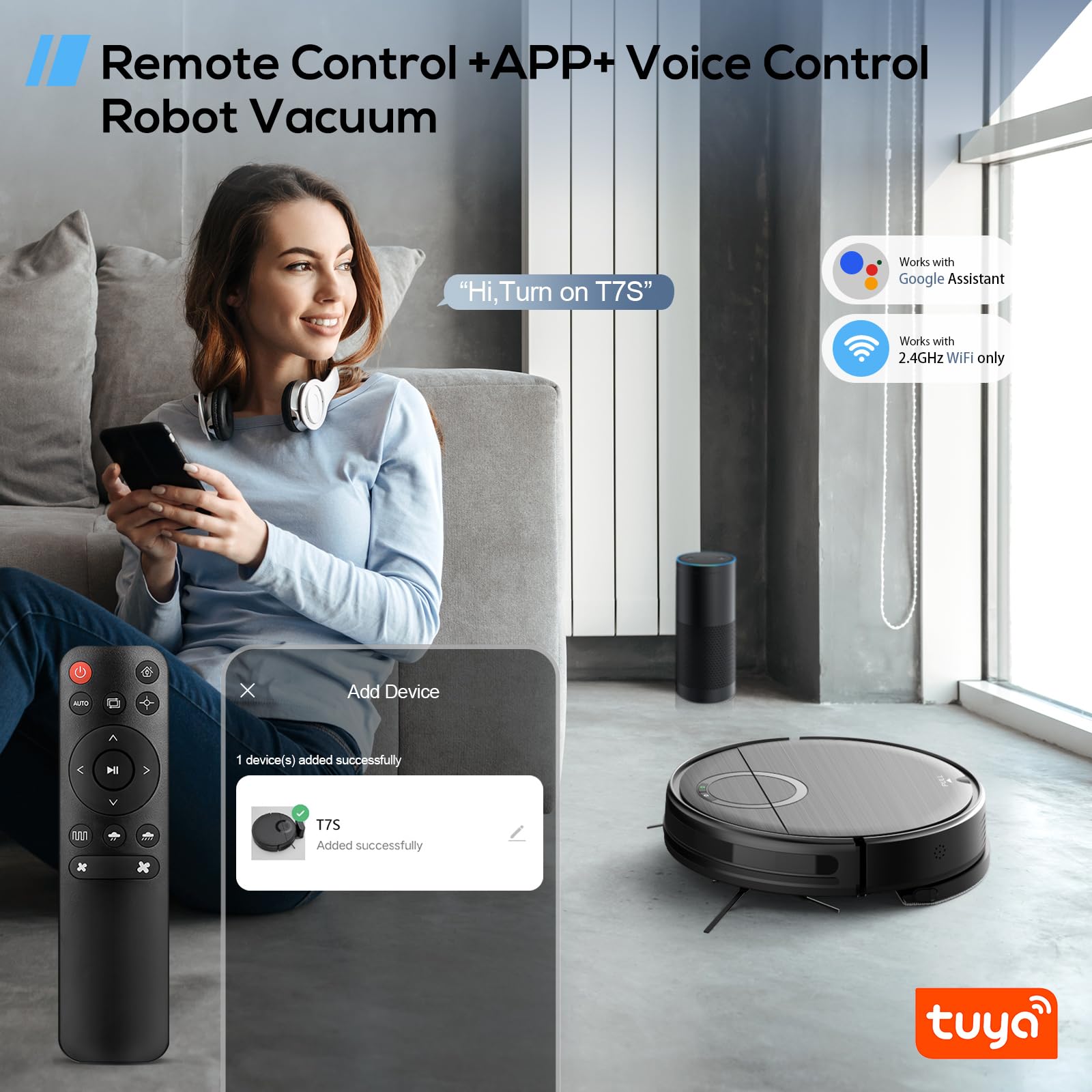 MAMNV 2-in-1 Robot Vacuum and Mop Combo with 2000Pa Max Suction, Wi-Fi/App Control, Self-Charging - Smart Robotic Cleaner for Pet Hair, Hard Floors & Low-Pile Carpets | Perfect for Home, Office & Apartment Cleaning