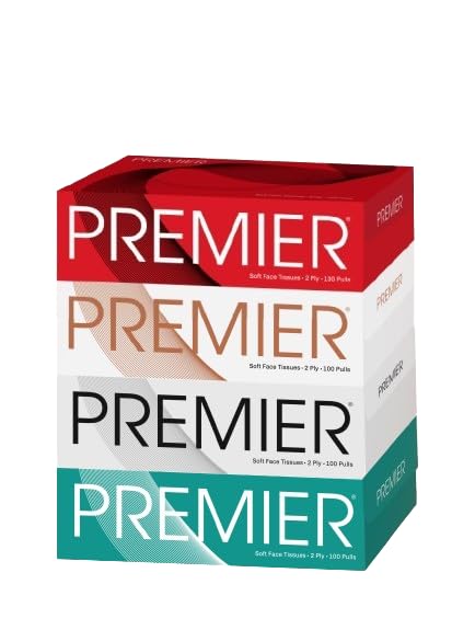 Premium 2-Ply Facial Tissues Box - 100 Pulls per Box (4-Pack, 400 Pulls Total) | Soft & Strong for Home, Office & Travel Use | Gentle on Skin | Bulk Tissue Paper Supply