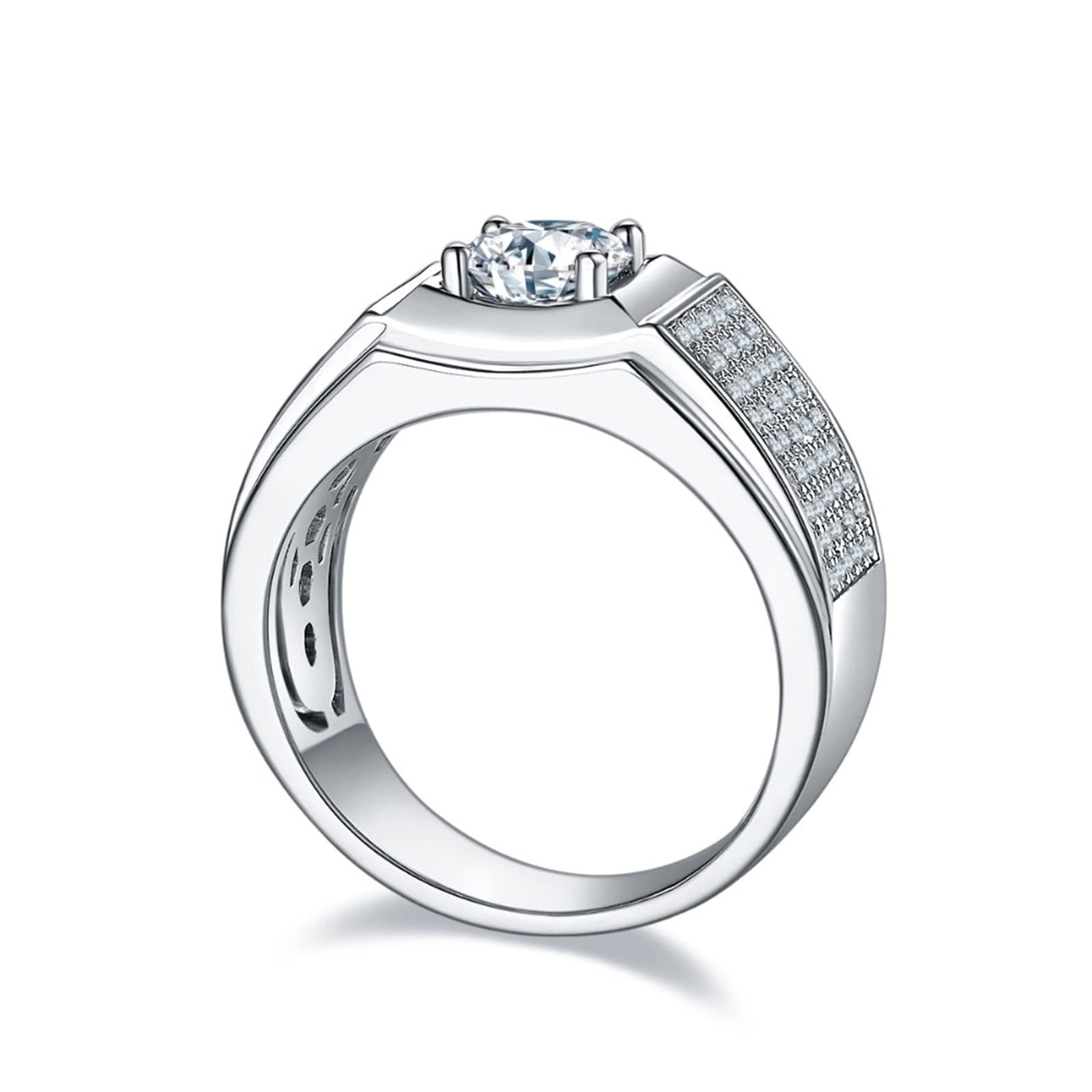 Gualiy Sterling Silver Wedding Bands & Engagement Rings - Micro Pave Cubic Zirconia Rings for Women Size 8-11.5 | Perfect for Bridal Jewelry, Anniversary Gifts & Special Occasions