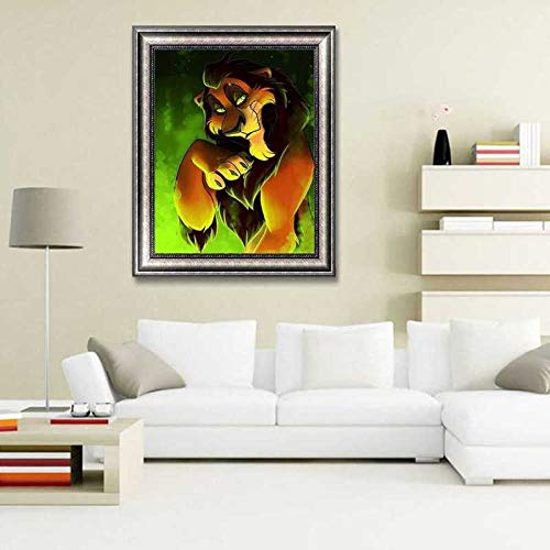 BETTER SELECTION DIY 5D Diamond Painting Kit for Adults - Villain Lion Scar Full Drill Cross Stitch Art, 15.7x19.6 Inch Lion Embroidery Craft for Home Wall Decor, Gift & Stress Relief