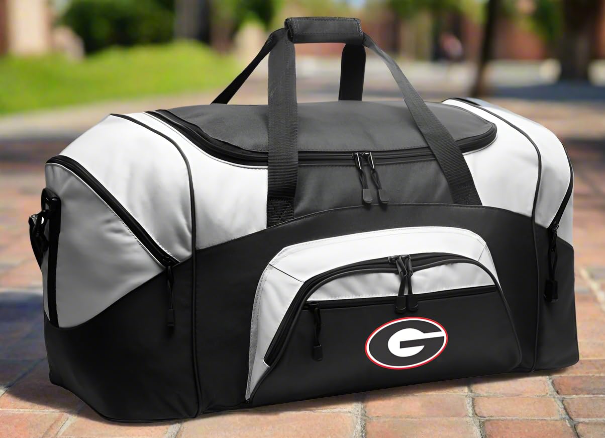 Premium Georgia Bulldogs Travel Duffel Bag - Large UGA Gym Bag for Men & Women - Durable Black Duffle for Sports, Workouts & Weekend Getaways