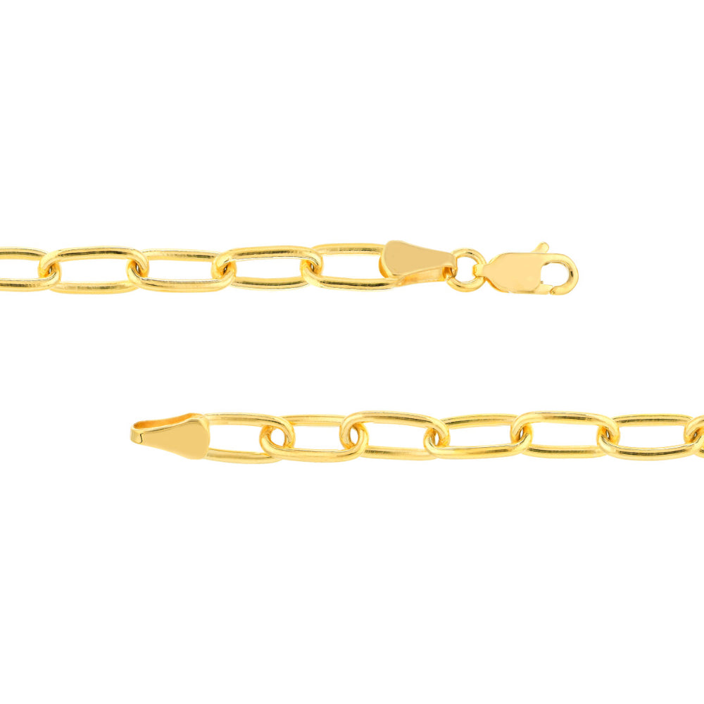 14K Yellow Gold Paper Clip Chain Bracelet for Women - 7.5 Inch Adjustable Minimalist Dainty Jewelry - Perfect for Everyday Wear, Gifts & Special Occasions