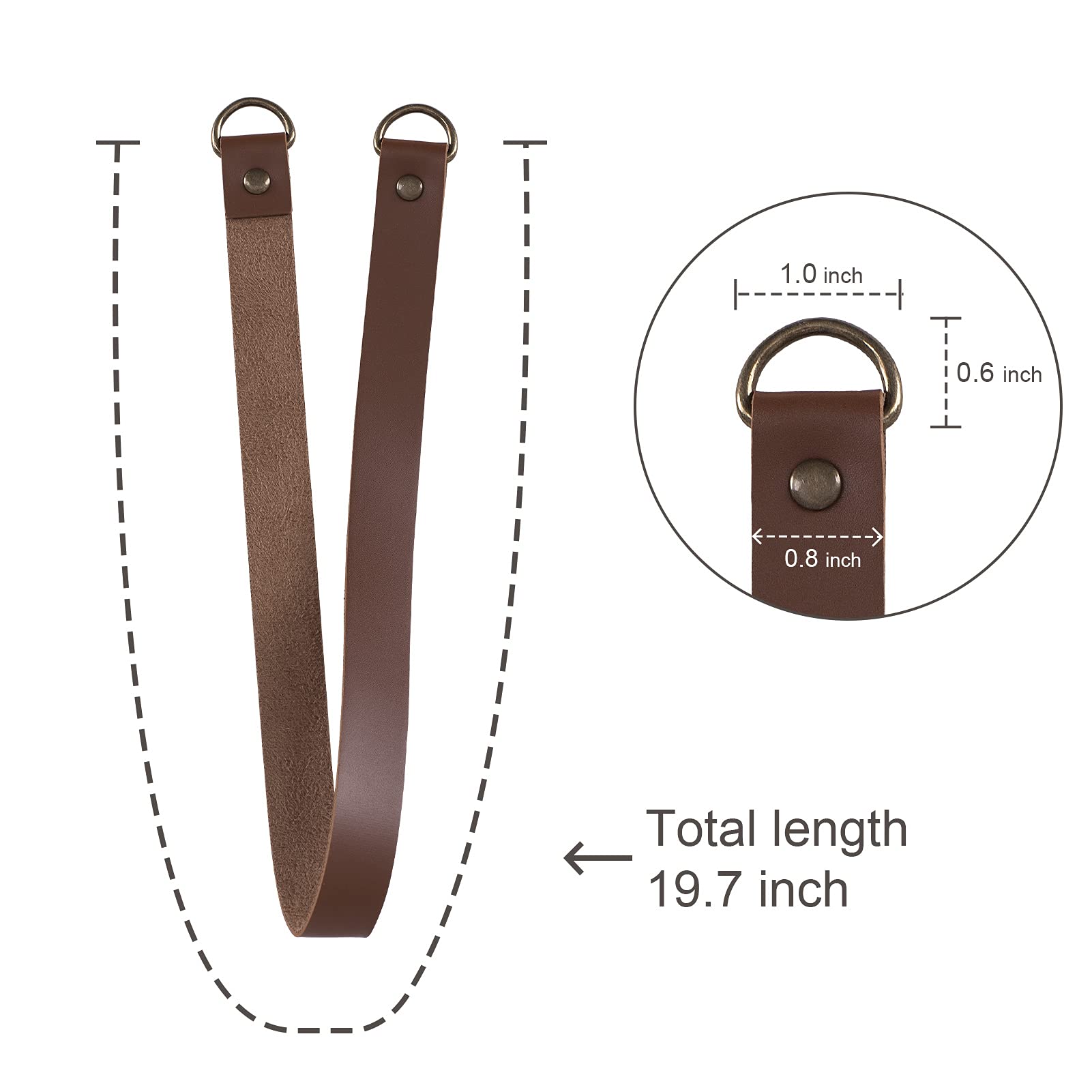 Leather Curtain Tie Backs Set of 2 - Wall Hook Drape Holders for Home & Outdoor Use