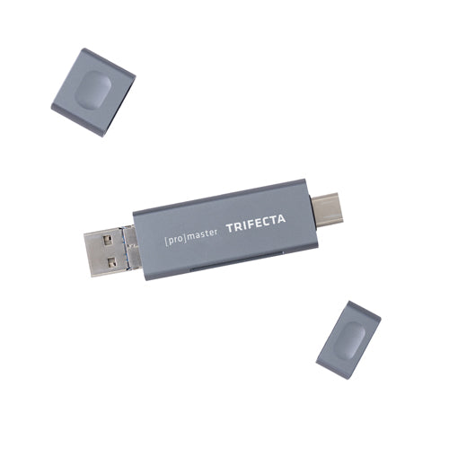 Promaster Trifecta UHS-I SD & Micro SD Card Reader - High-Speed USB 3.0 Memory Card Adapter for Photographers, Videographers & Content Creators - Perfect for DSLR Cameras, Drones & Action Cameras