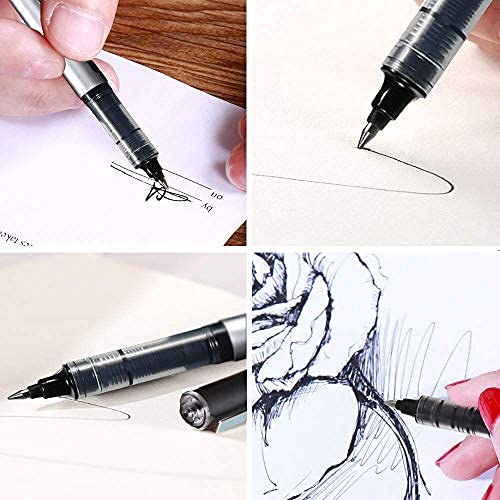 GXR 12-Pack 0.5mm Extra Fine Point Liquid Ink Rollerball Pens - Quick-Drying Black Ink for Smooth Writing - Perfect for Office Work, School Notes, Journaling & Everyday Use