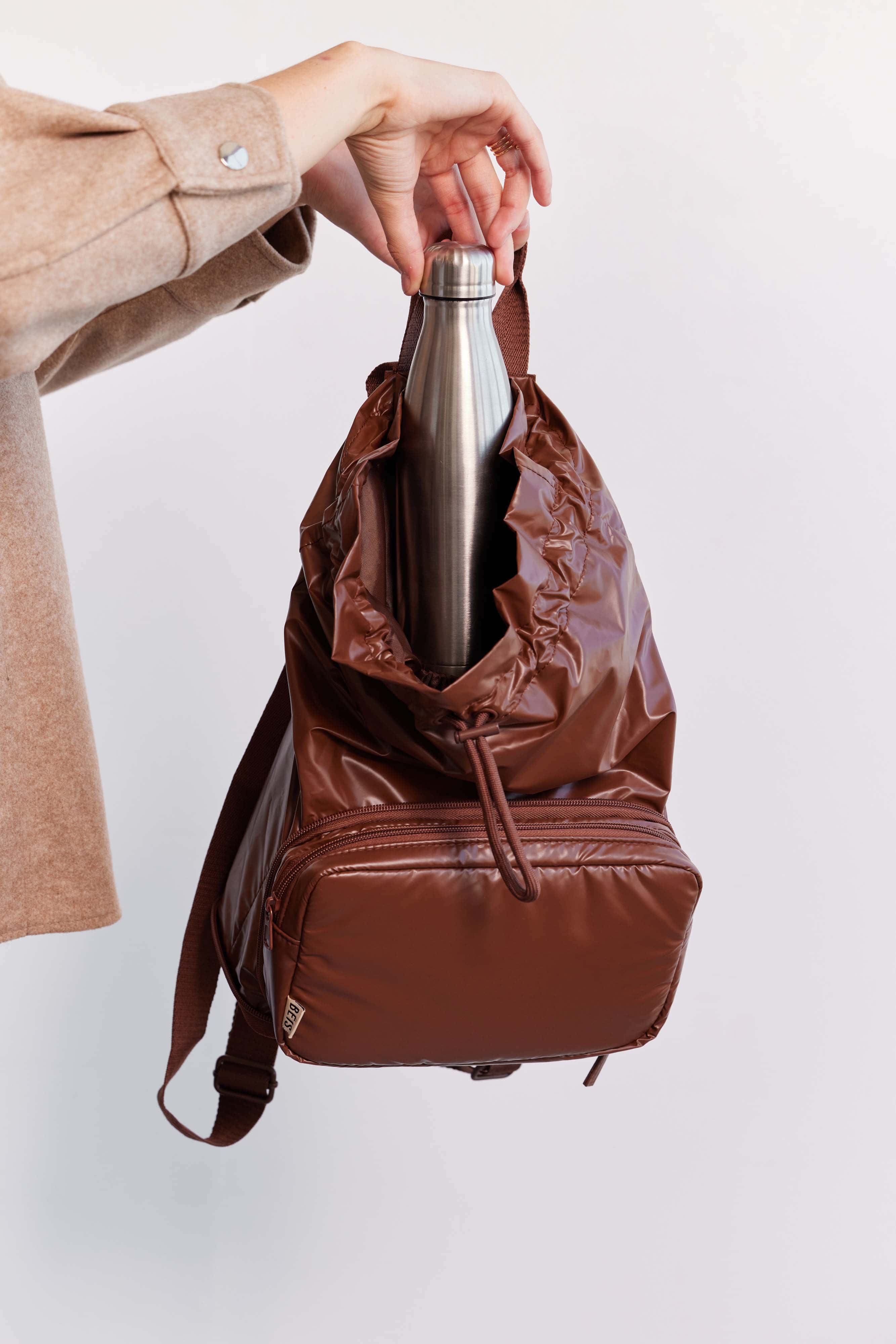 Expandable Leather Pouch in Maple Brown - Perfect for Travel, Office & Everyday Essentials Storage