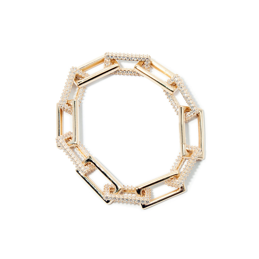 Stylish Block Link Bracelet for Women - Trendy Gold & Silver Chain Bracelet for Everyday Wear - Perfect for Casual, Office & Party Outfits