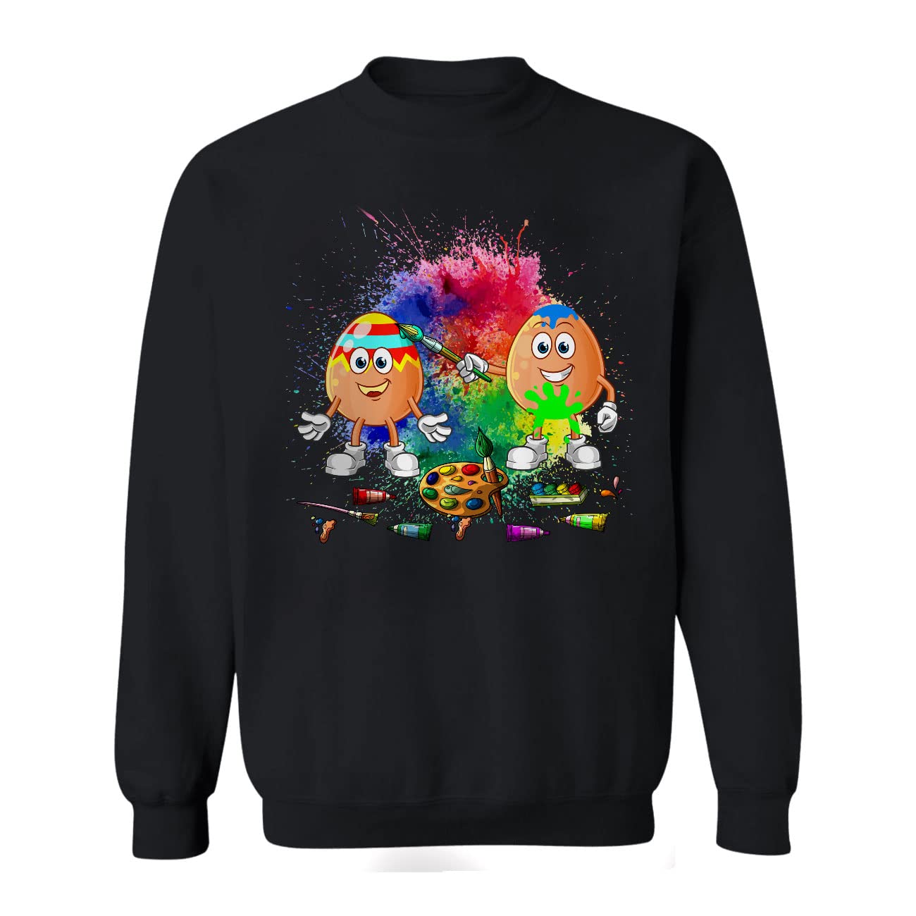 Funny Easter Egg Painting Hoodie & Sweatshirt - Colorful Watercolor Artist Gift for Easter Day - Perfect for Easter Celebrations, Egg Decorating Parties & Spring Festivities