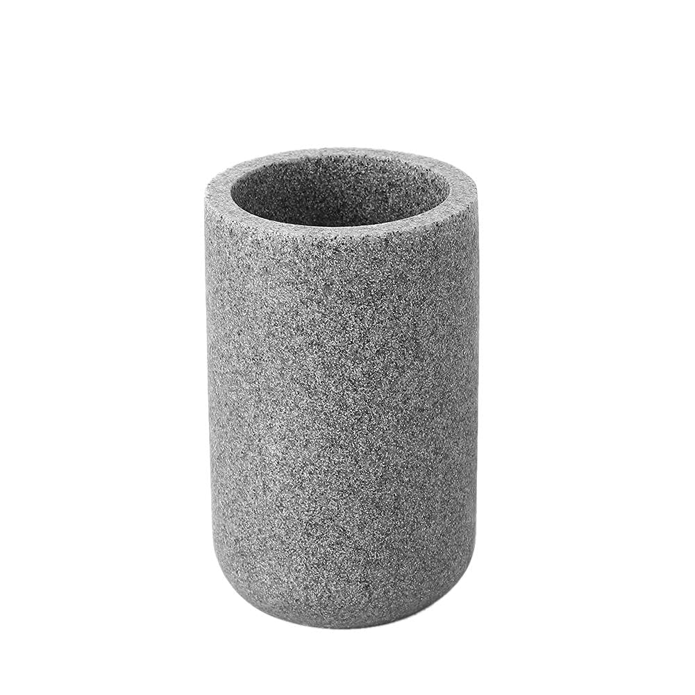 Marble Resin Bathroom Tumbler Cup - Toothbrush, Toothpaste & Makeup Brush Holder - Countertop Organizer for Bathroom Essentials - Perfect for Vanity, Sink & Shower Organization