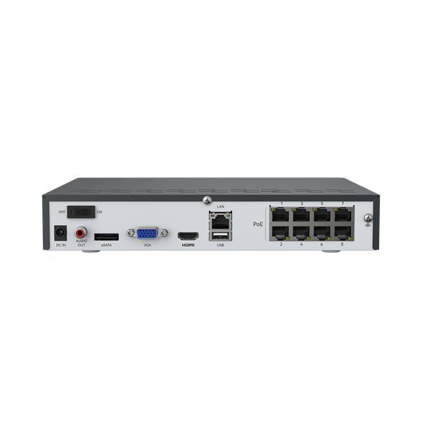 NVS8 8-Channel PoE Network Video Recorder with 2TB HDD - Ideal for Home Security & Business Surveillance Systems