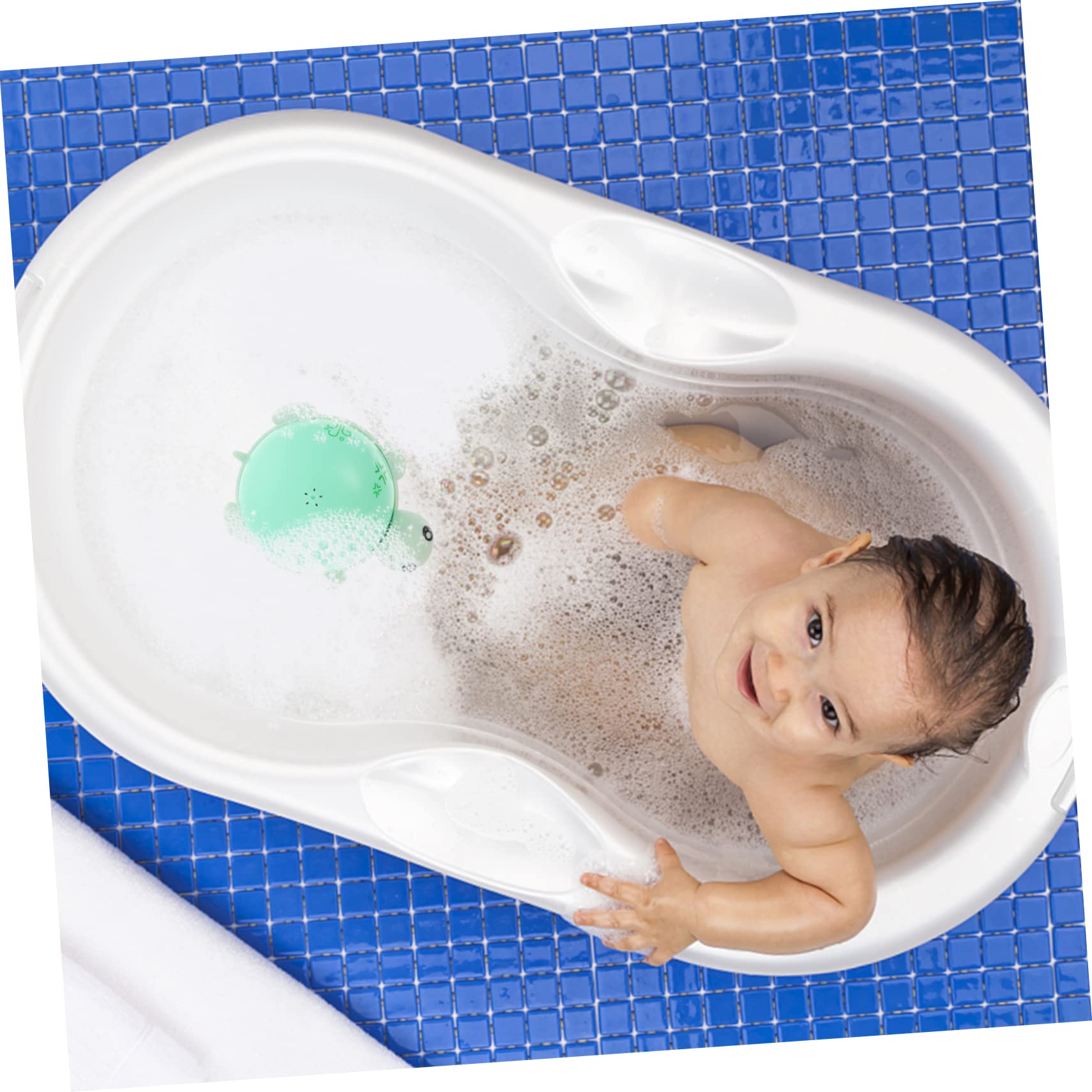 Vaguelly 5pcs Glow in The Dark Turtle Bath Toys - Light Up Water Spray Fun for Kids, Safe & Absorbent Green Bath Time Play (Perfect for Bathtub, Pool & Outdoor Water Play)