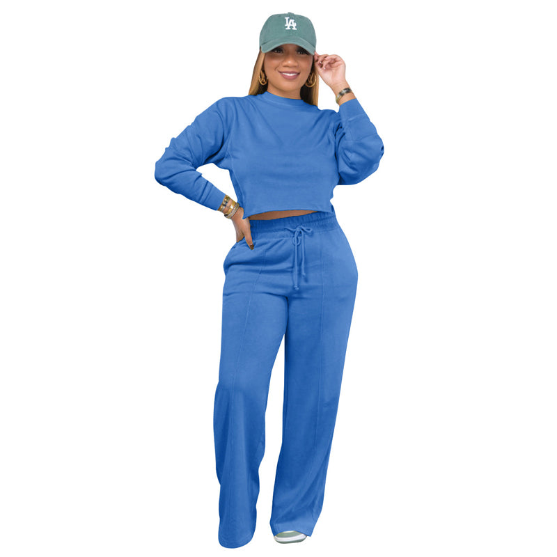 Women's Sportswear Long Sleeve Two Piece Set - Comfortable Workout Outfit for Yoga, Running & Gym | Perfect for Athleisure & Casual Wear