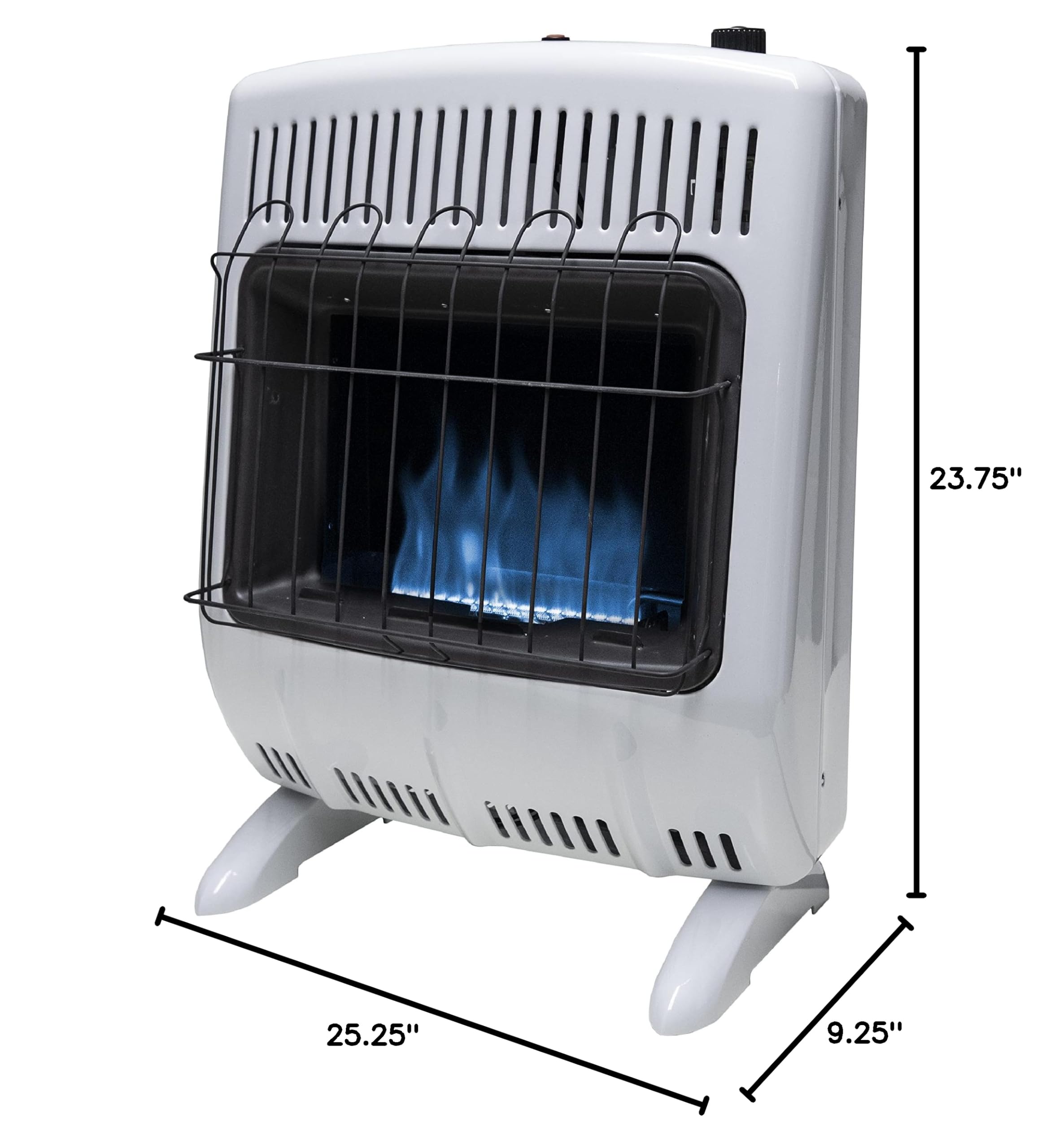 Mr. Heater MHVFBF20NGT 20,000 BTU Vent-Free Blue Flame Natural Gas Heater - Supplemental Heating for Cold Rooms, Additions, Sunrooms & Cabins (White) | Indoor & Outdoor Use for Garages, Workshops & Patios