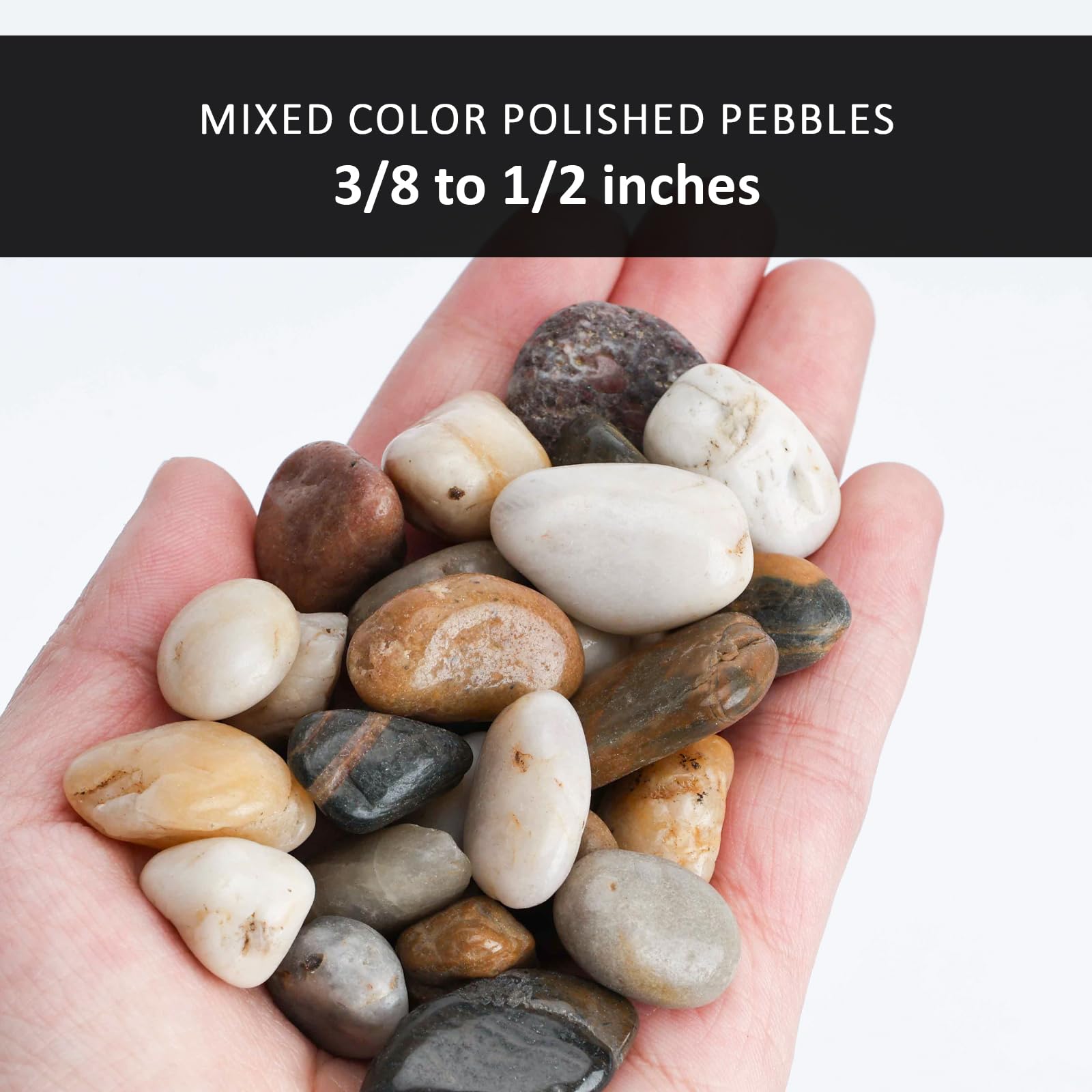 DomeStar 1Lb Natural Decorative River Pebbles - Small Gravel Stones for Potted Plants, Indoor Gardening, Terrariums & Home Decor | Perfect for Succulents, Vases & Aquascaping