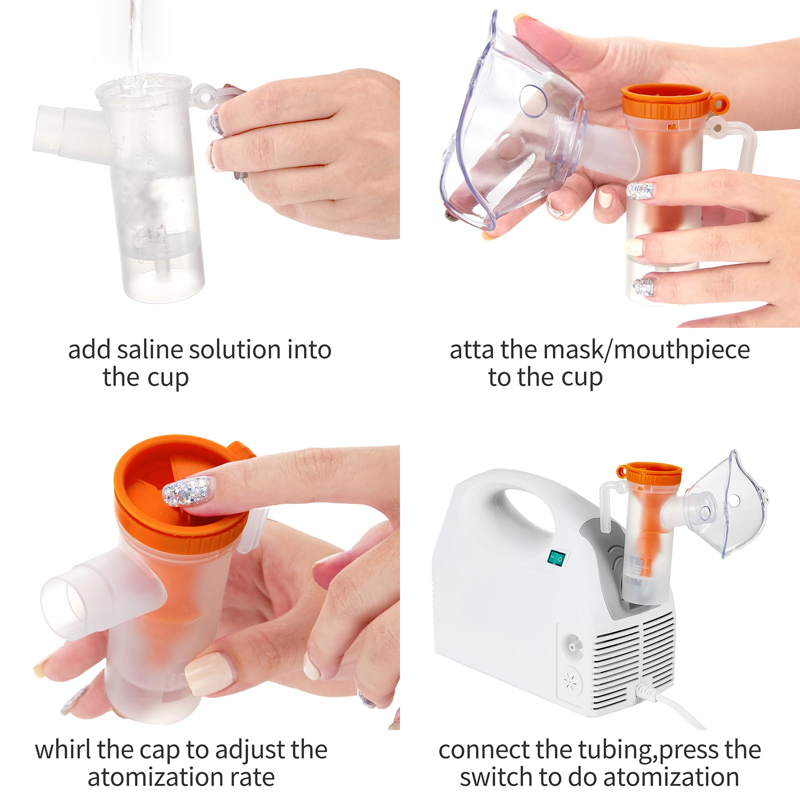 Portable Nebulizer Machine for Adults & Kids - Compressor Nebulizer Set with Mask, Mouthpiece & Tubing Kits - Steam Inhaler for Asthma, Allergies & Respiratory Relief - Perfect for Home Use & Travel