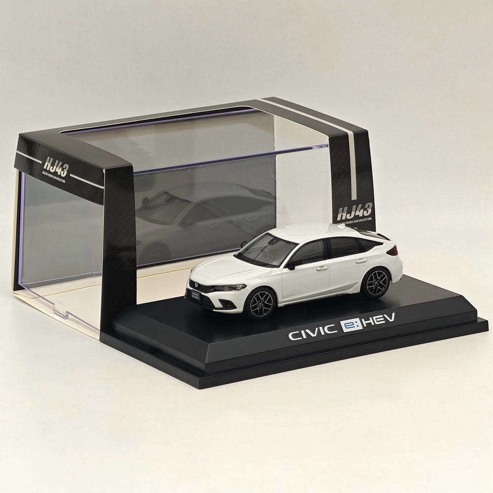1/43 Scale Honda Civic (FL4) e:HEV Platinum White Diecast Model Car - Hobby Japan HJ433003W - Perfect for Collectors, Display & Racing Enthusiasts