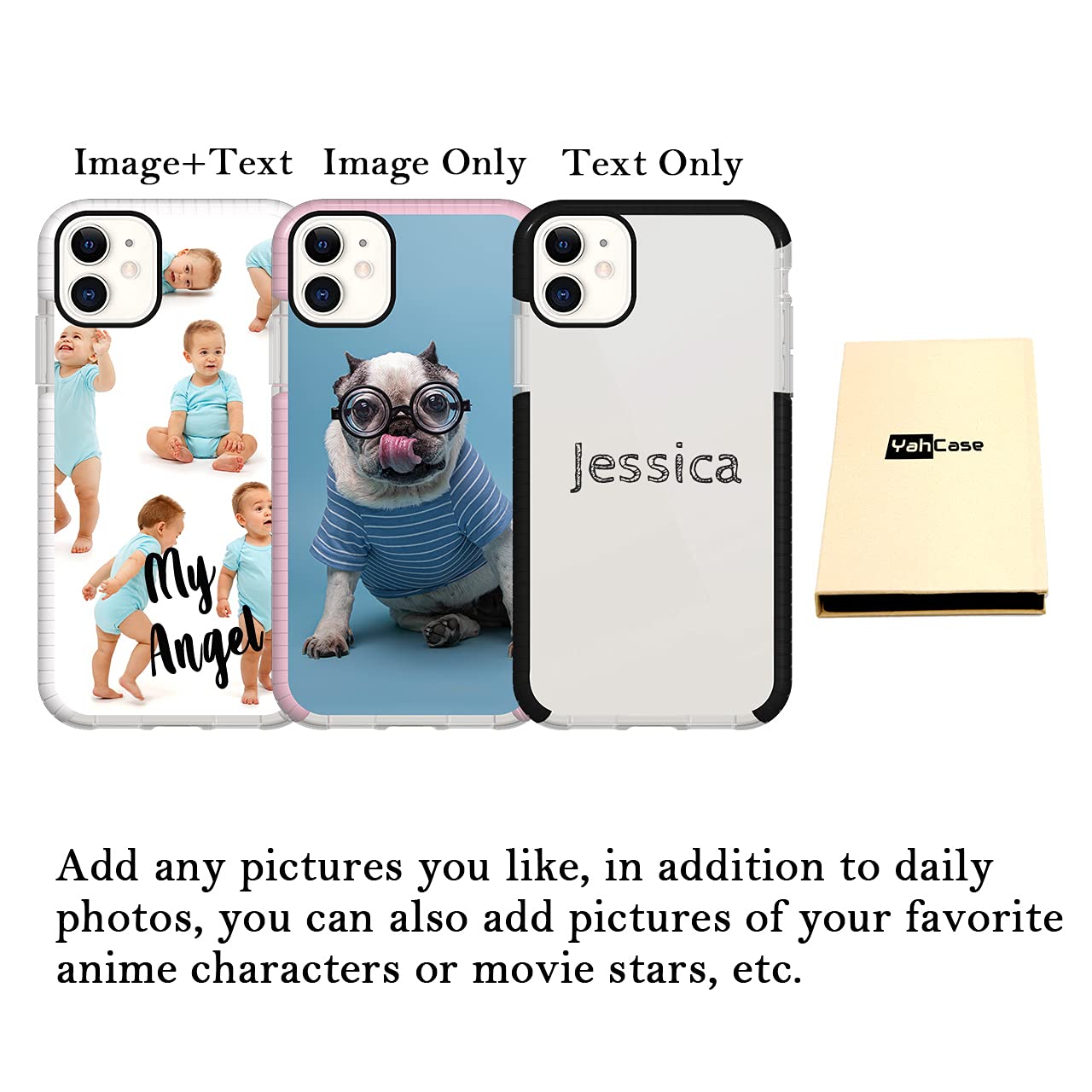 Custom iPhone 11 Phone Case with Personalized Photo/Text - Anti-Scratch Shockproof Soft TPU Protective Cover (Pink) - Perfect for Everyday Use, Travel & Gifts