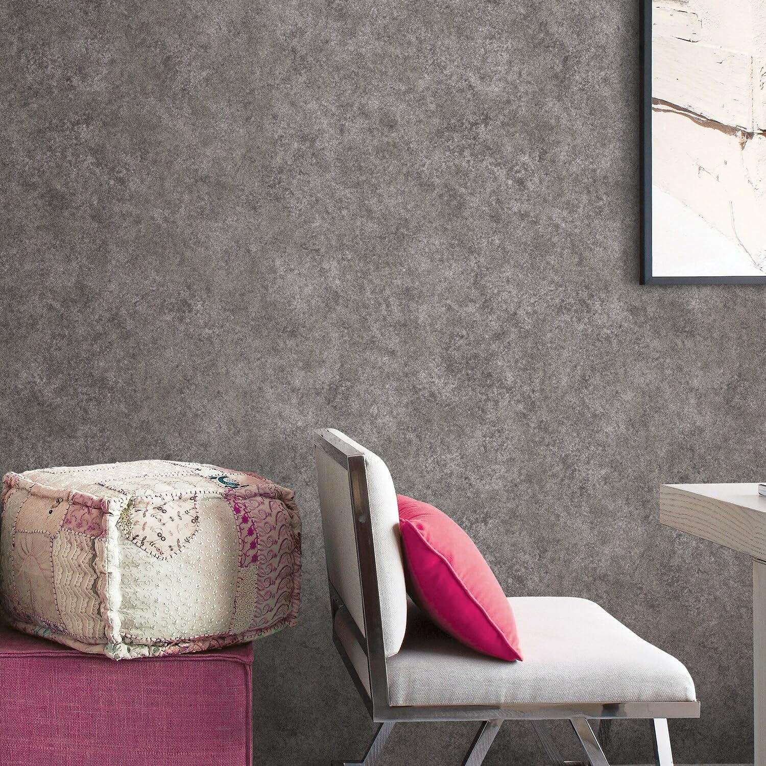 G67696 Special FX Cloud Effect Charcoal White Wallpaper - Premium Textured Wall Covering for Living Room, Bedroom & Office Decor