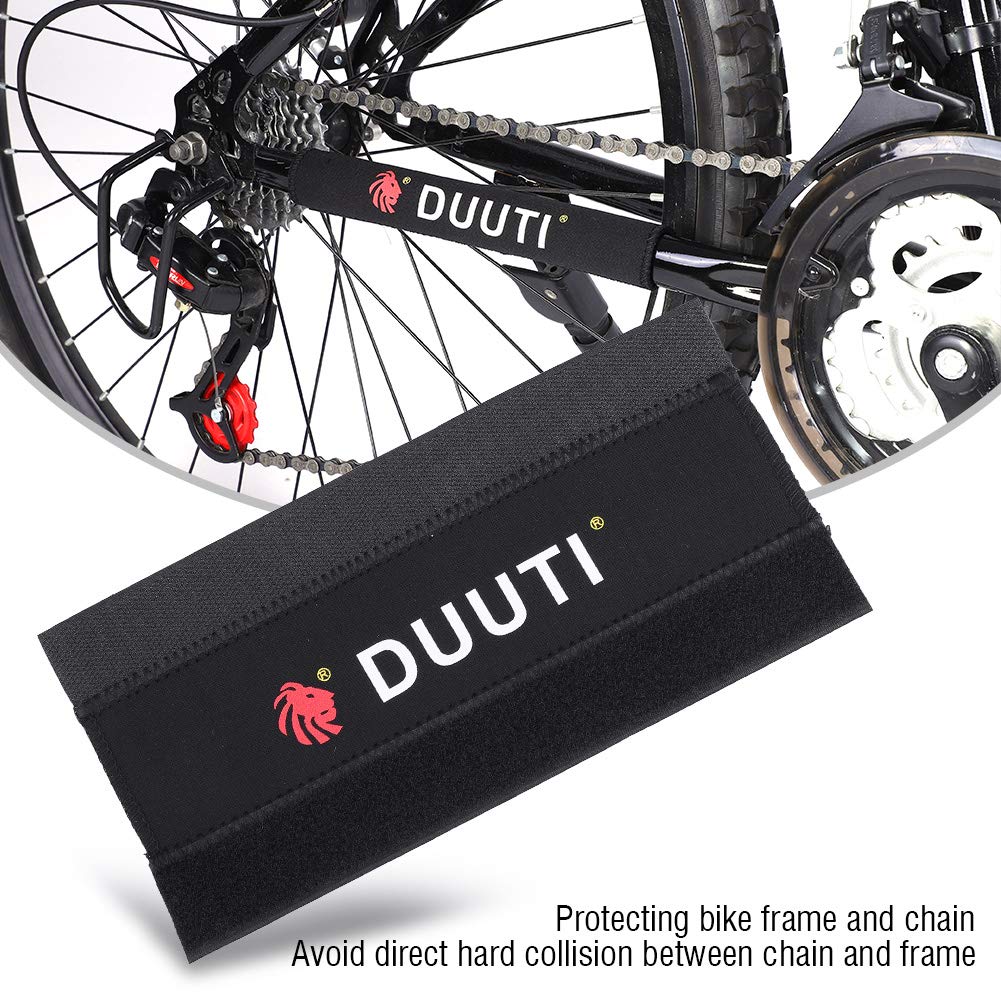 Vbestlife Neoprene Chainstay Protector - 2Pcs Bike Frame Chain Guard Sticker, Protective Cover Wrap for Cycling & Mountain Bikes (Black) - Prevent Scratches & Noise for Road & Off-Road Riding