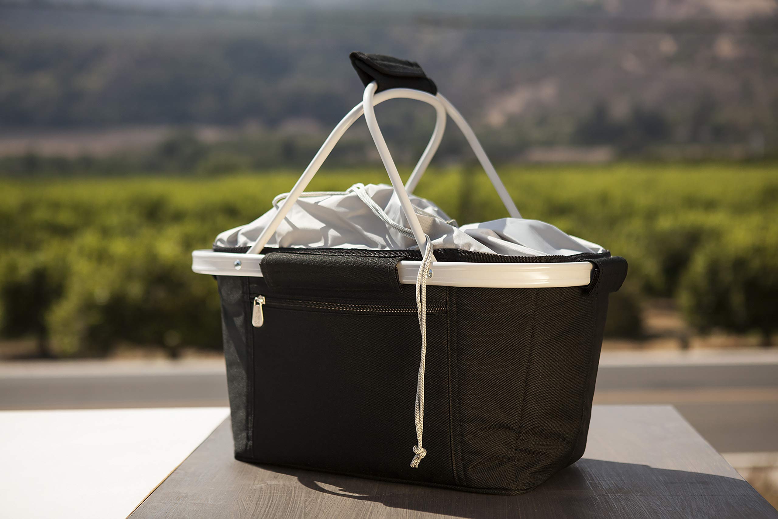 ONIVA - Metro Insulated Collapsible Shopping Basket Tote Cooler Bag by Picnic Time - Perfect for Groceries, Picnics, Beach Trips & Farmers Market Shopping