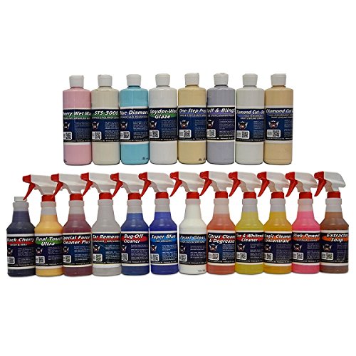 Detail King Premium Car Detailing Kit - 20-Piece Interior & Exterior Cleaning Supplies with Chemicals & Polish - Perfect for Car Wash, Detailing & Auto Care